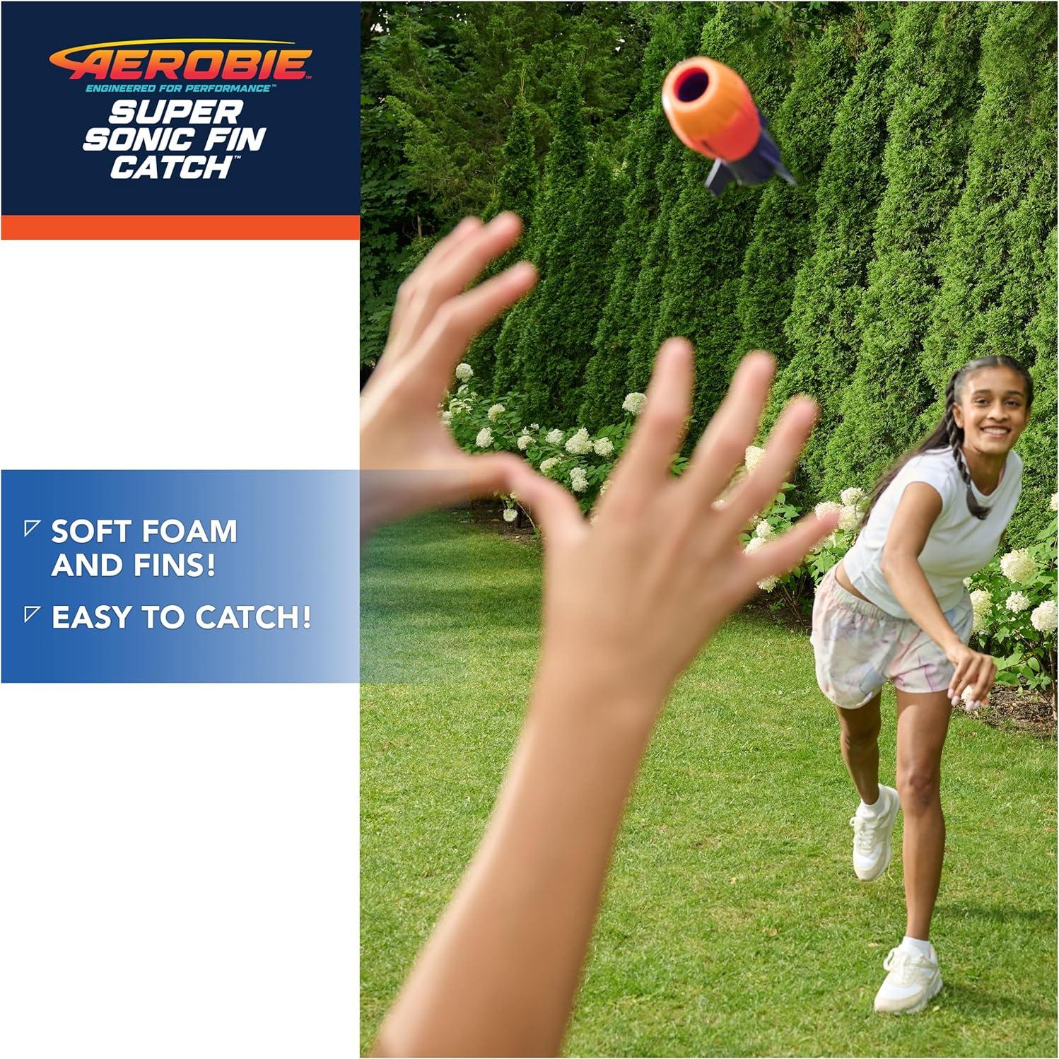 Fútbol Aerodinámico Aerobie Super Sonic Fin Catch - Azul/Naranja
