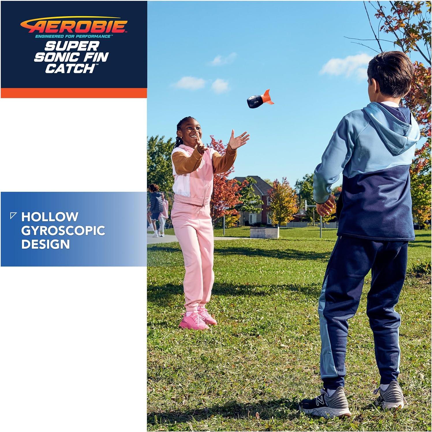 Fútbol Aerodinámico Aerobie Super Sonic Fin Catch - Azul/Naranja