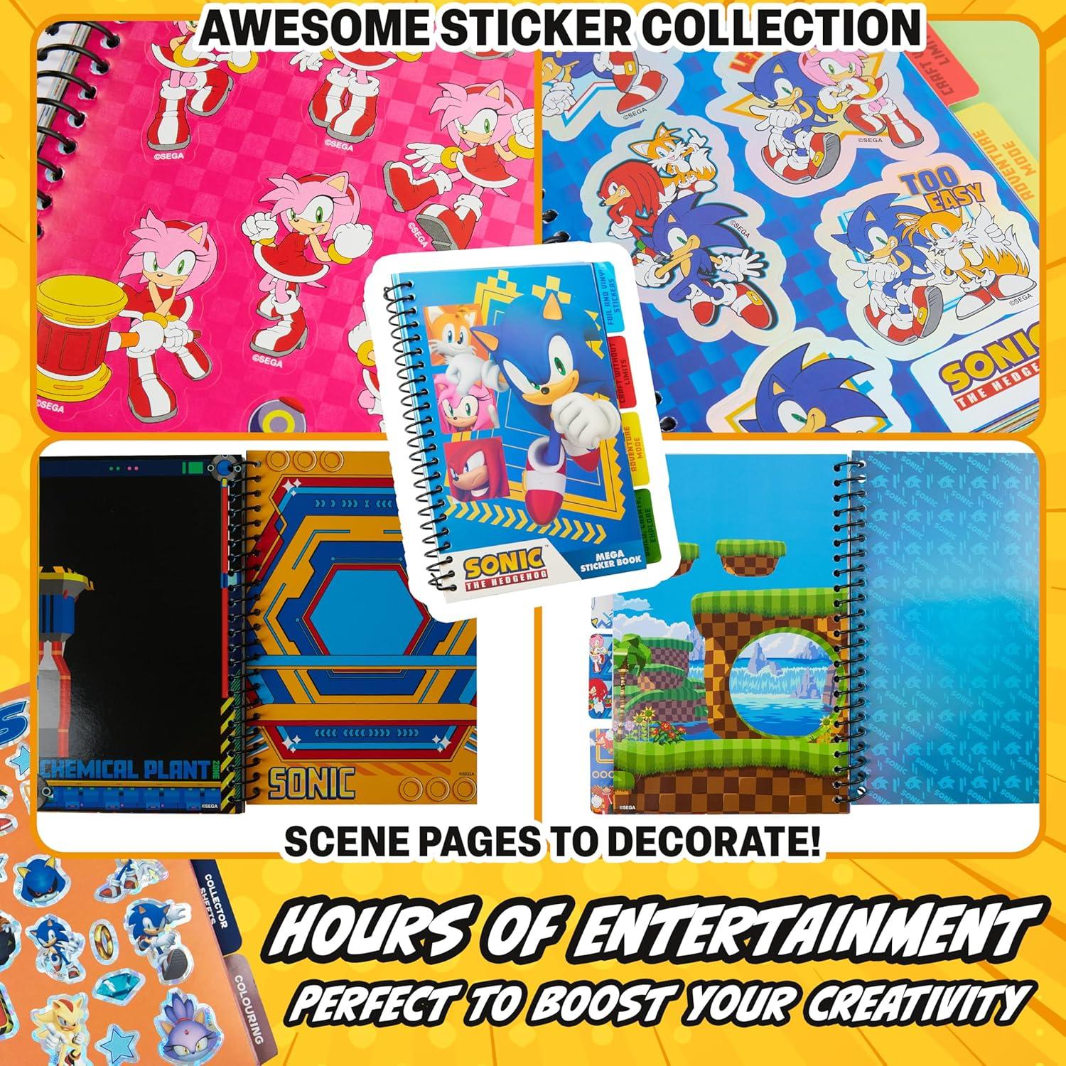 Libro de Stickers Sonic El Erizo - 28 Hojas, 400 Stickers