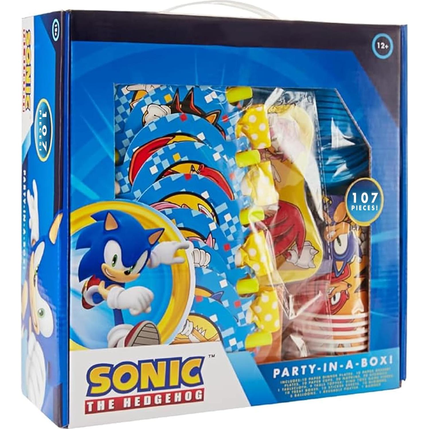 Kit de Fiesta Sonic The Hedgehog - 107 Piezas para 10 Invitados