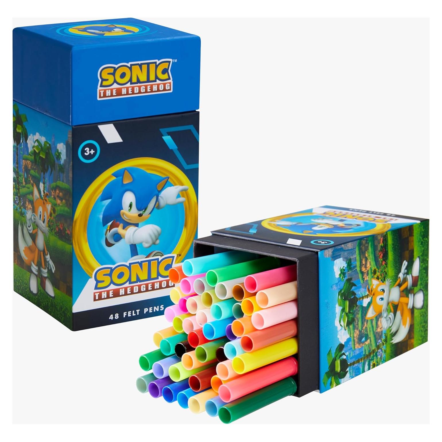 Set de 48 Marcadores Lavables Sonic The Hedgehog para Niños
