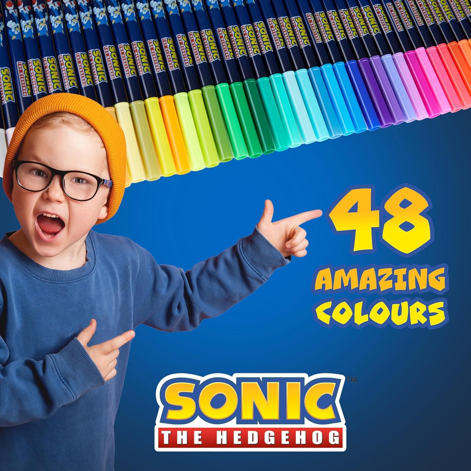 Set de 48 Marcadores Lavables Sonic The Hedgehog para Niños
