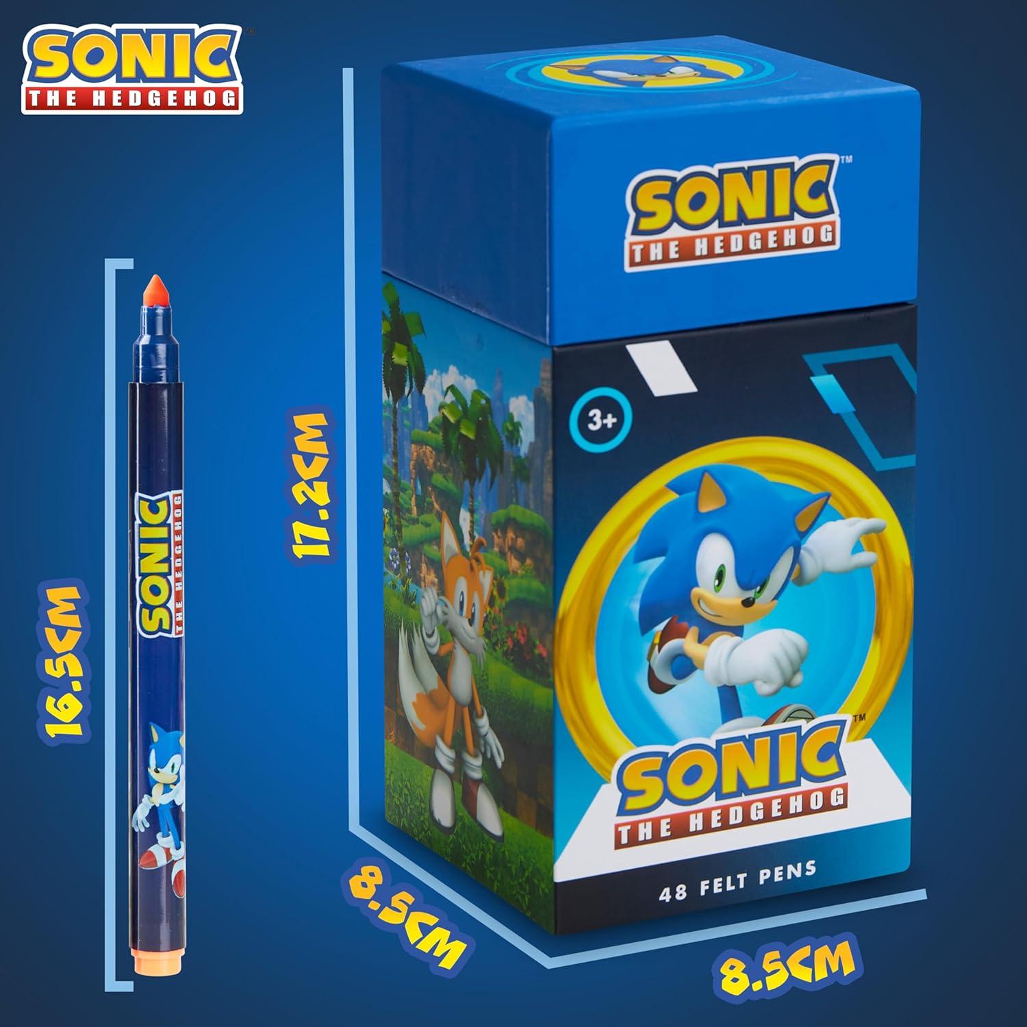 Set de 48 Marcadores Lavables Sonic The Hedgehog para Niños