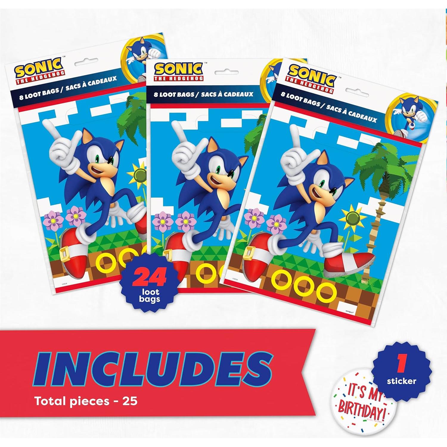Bolsas de Fiesta Sonic 24 Unidades 18.42x20.96cm Plástico