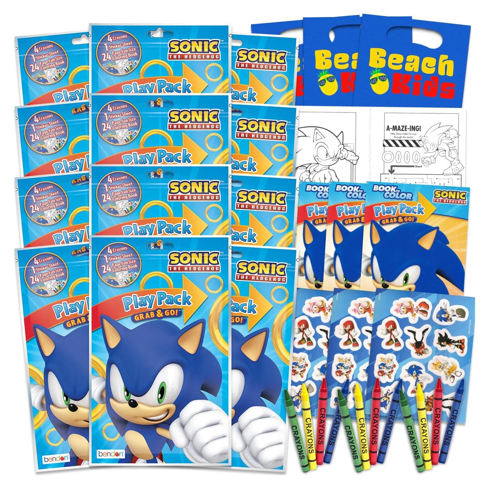 Suministros de Cumpleaños Sonic the Hedgehog - 12 Paquetes de Actividades