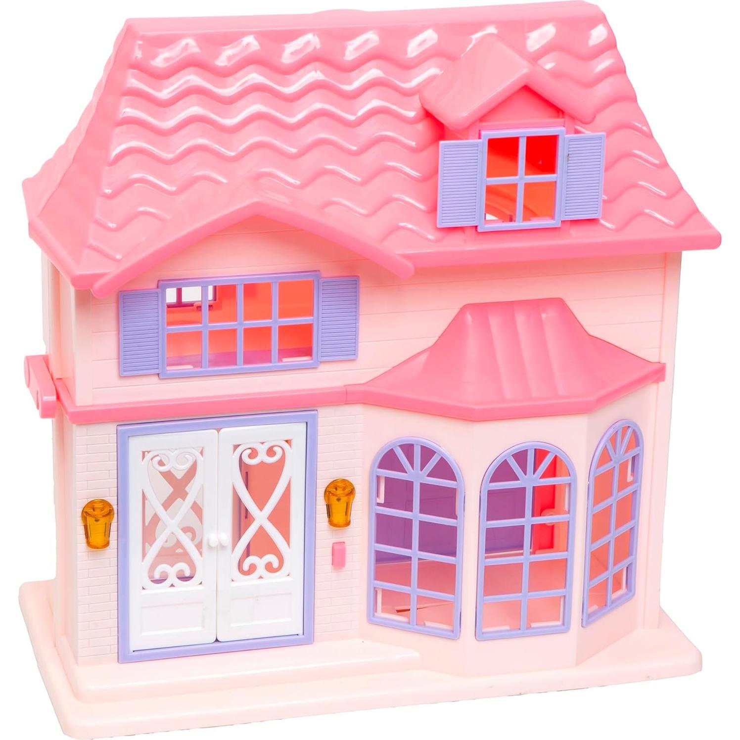 Casa de Muñecas Plegable Boley con 3 Figuras y 12 Accesorios