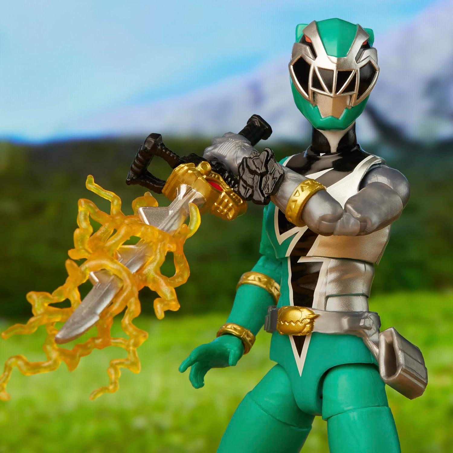 Figura de Acción Power Rangers Lightning Dino Fury Verde 15 cm