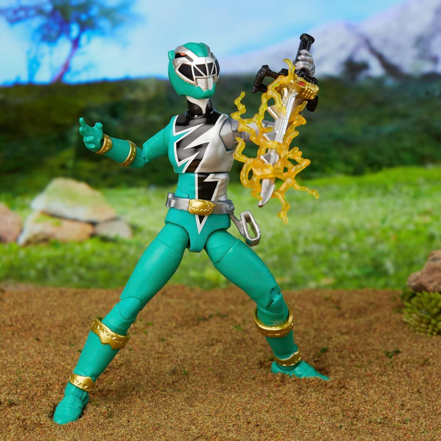 Figura de Acción Power Rangers Lightning Dino Fury Verde 15 cm