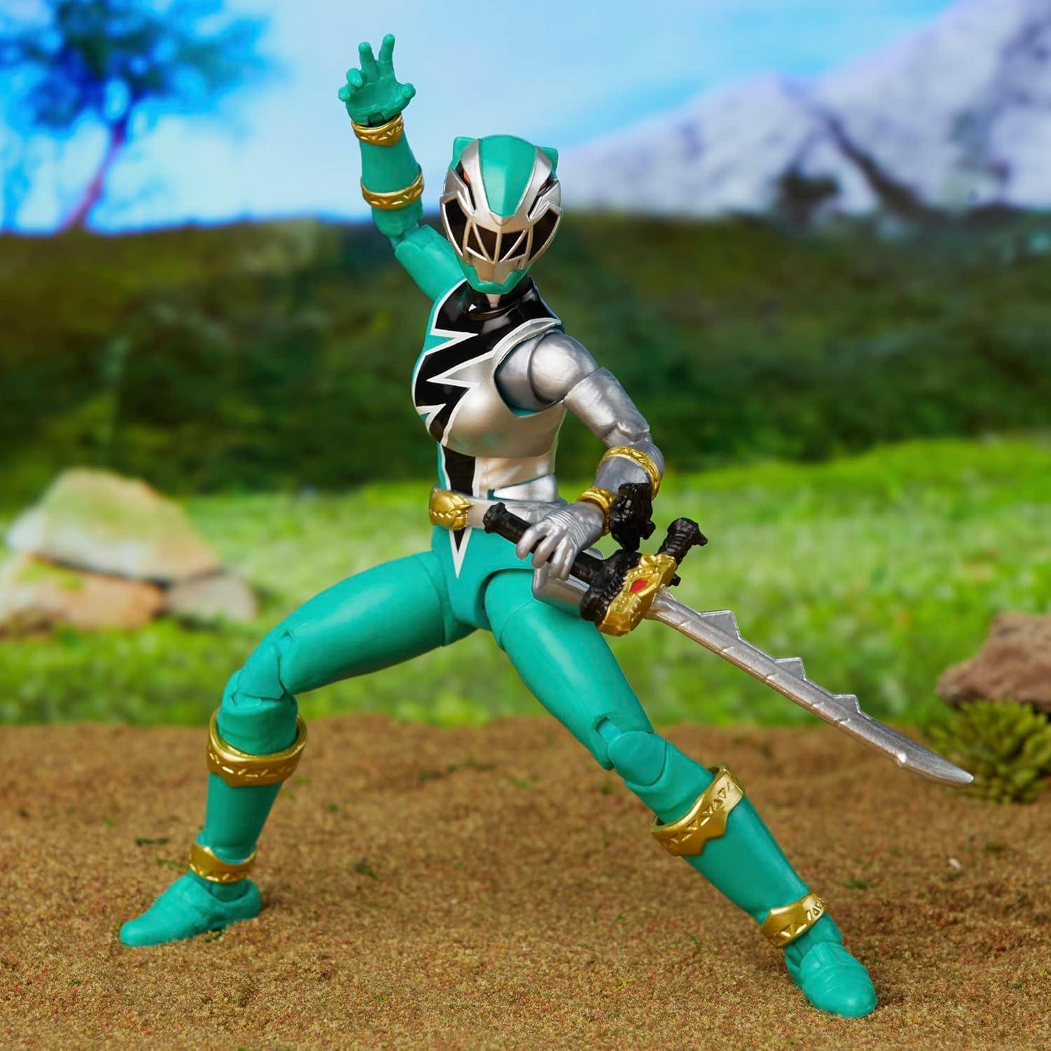 Figura de Acción Power Rangers Lightning Dino Fury Verde 15 cm