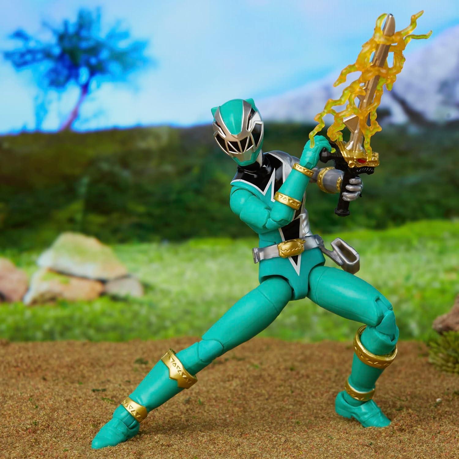 Figura de Acción Power Rangers Lightning Dino Fury Verde 15 cm