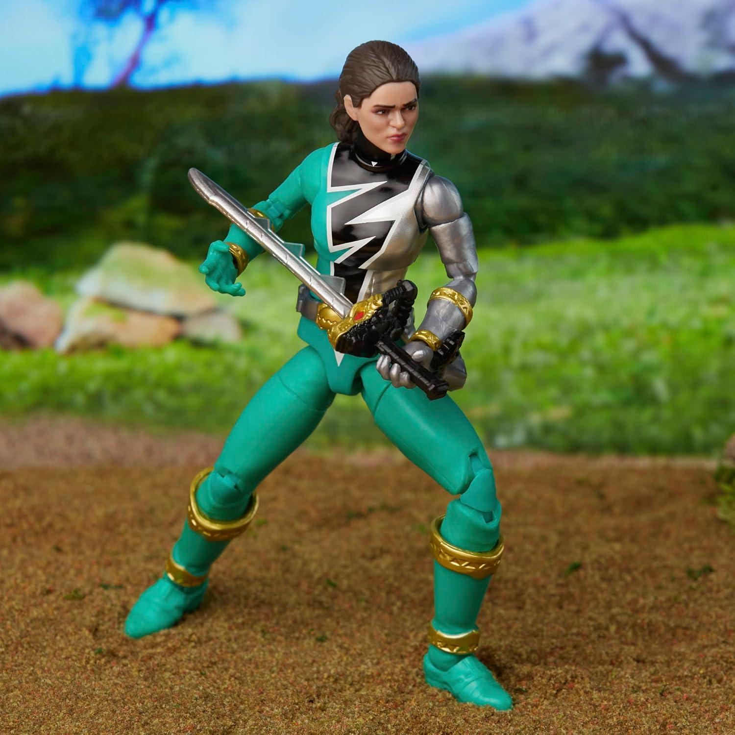 Figura de Acción Power Rangers Lightning Dino Fury Verde 15 cm