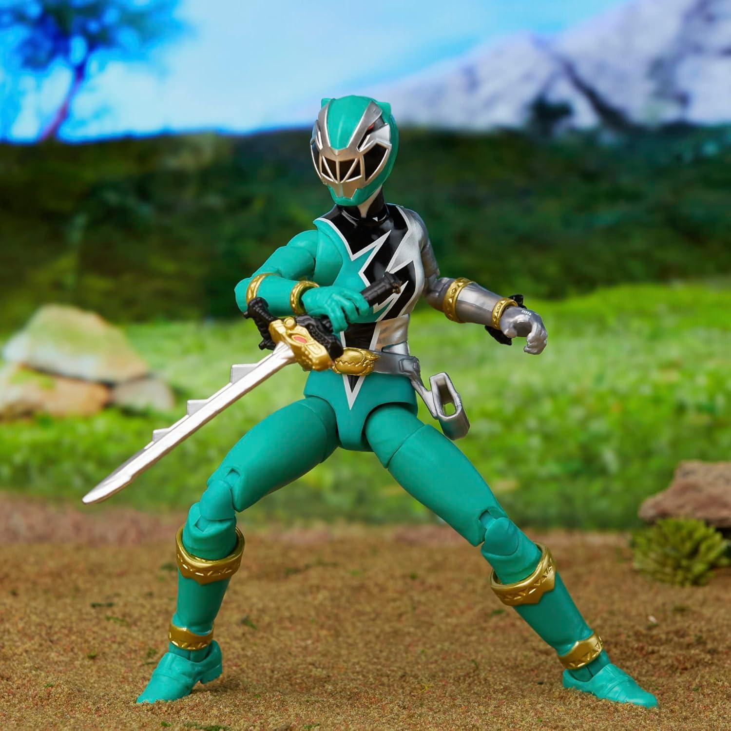 Figura de Acción Power Rangers Lightning Dino Fury Verde 15 cm