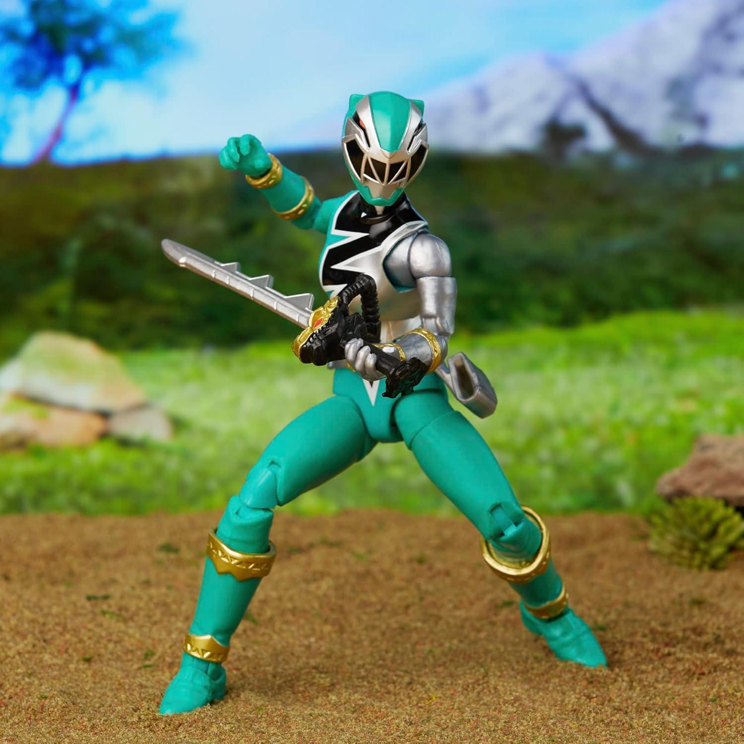 Figura de Acción Power Rangers Lightning Dino Fury Verde 15 cm
