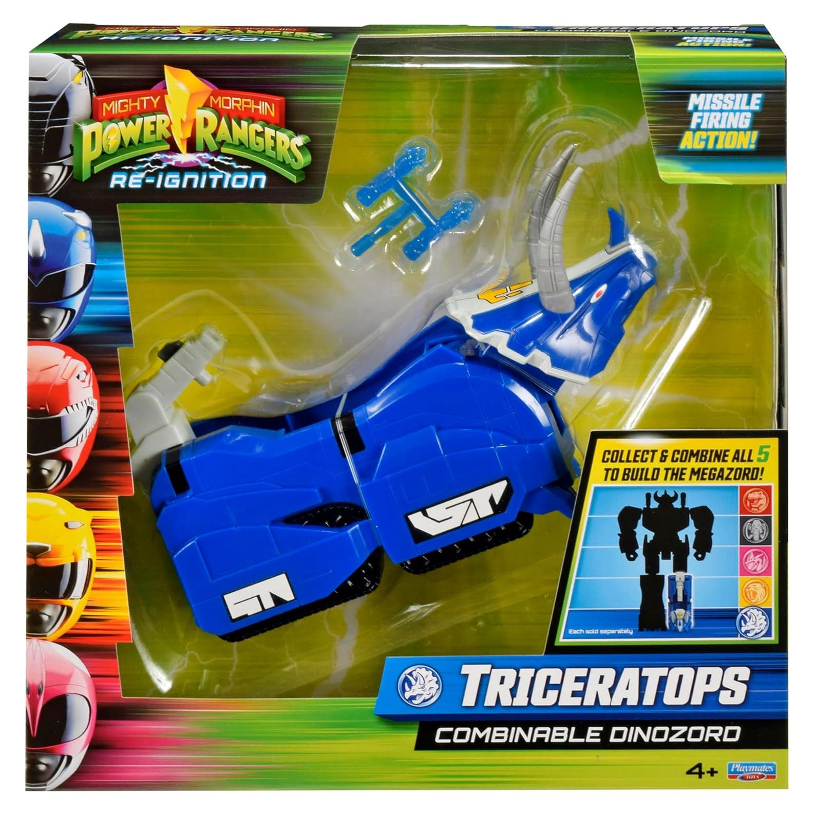 Figura de Acción Power Rangers Re-Ignition Megazord Triceratops 15.24 cm