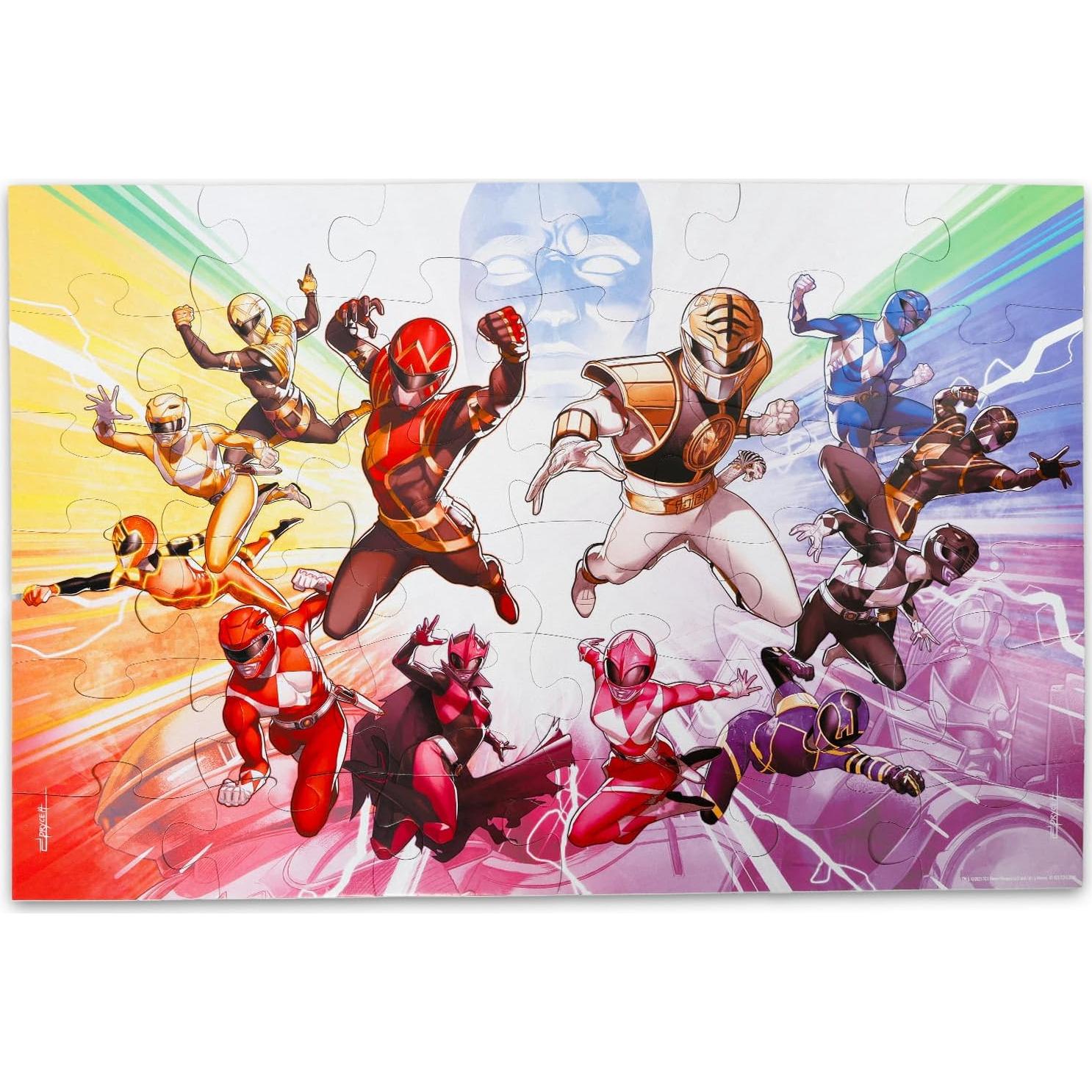 Rompecabezas de Suelo Power Rangers 36 Piezas con Stickers