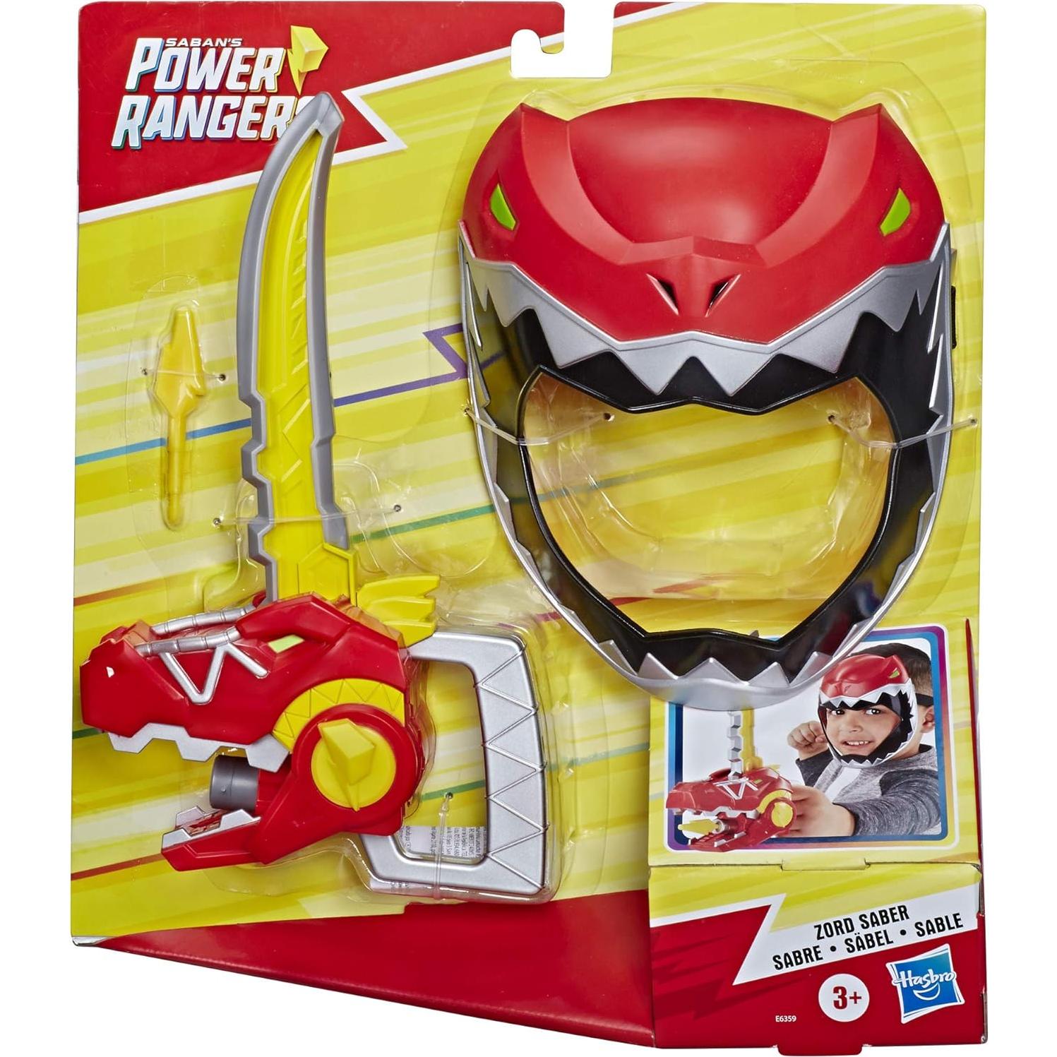 Máscara de Juego Ranger Rojo Power Rangers + Espada Zord