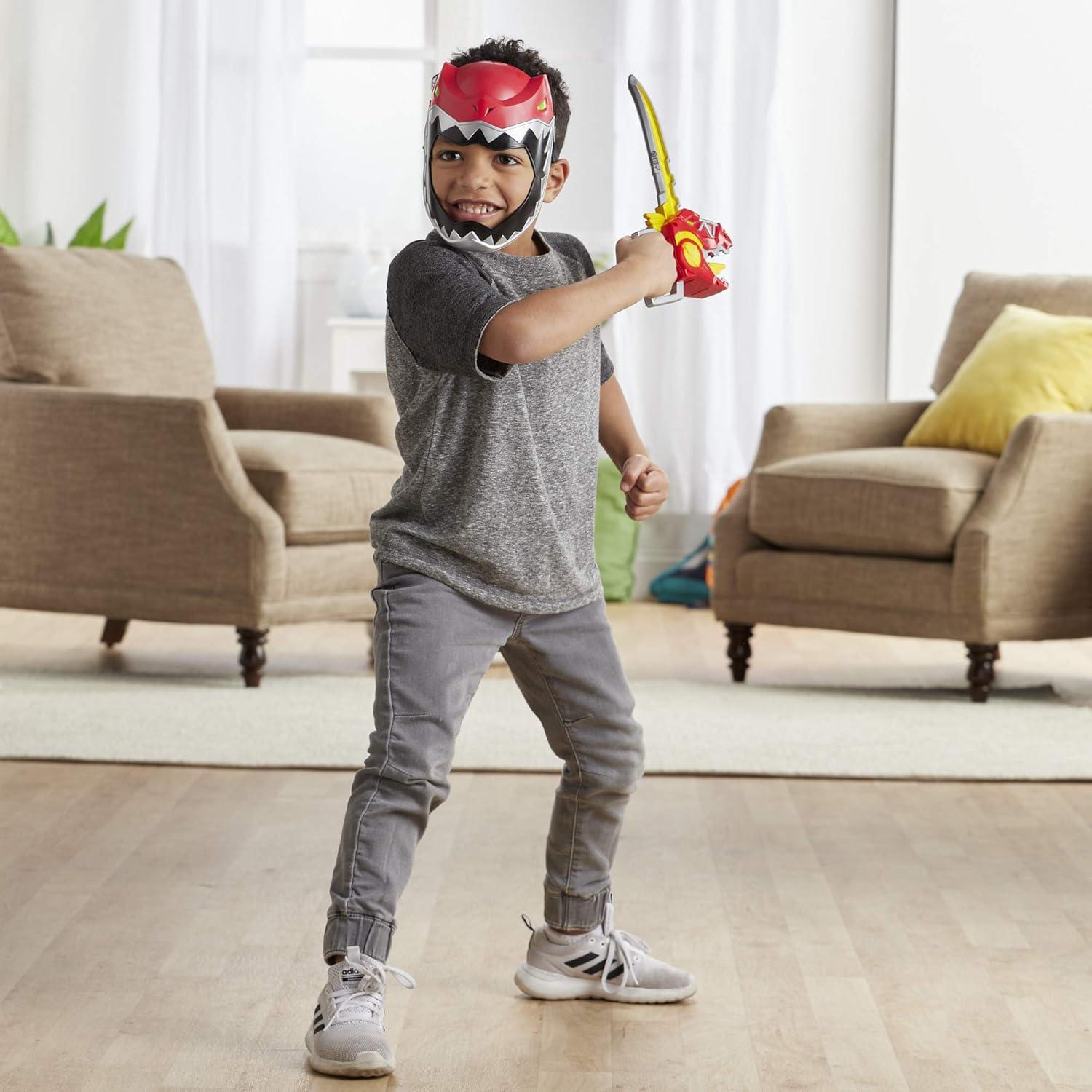 Máscara de Juego Ranger Rojo Power Rangers + Espada Zord