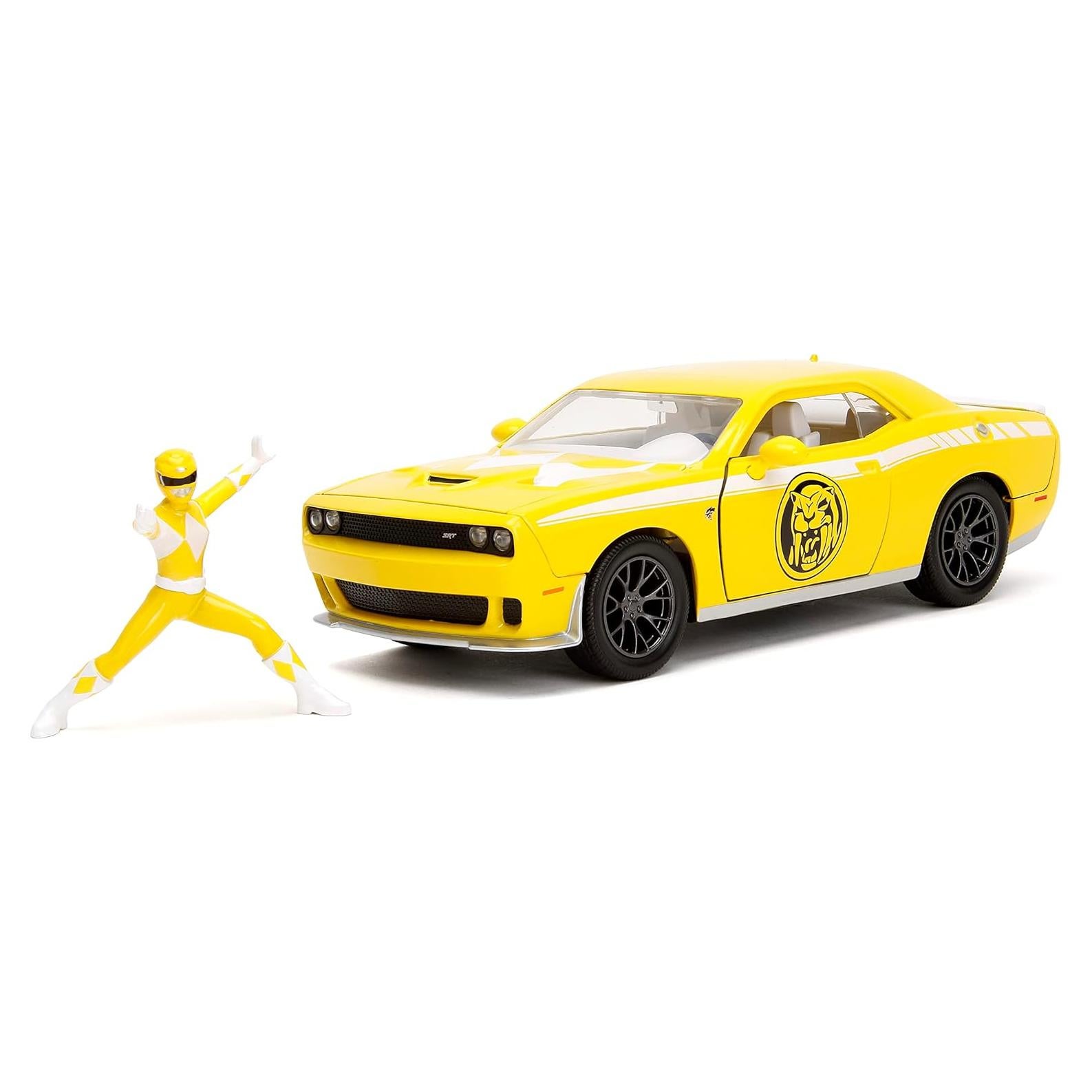 Coche de Fundición Jada 2015 Dodge Challenger SRT Hellcat con Ranger Amarillo