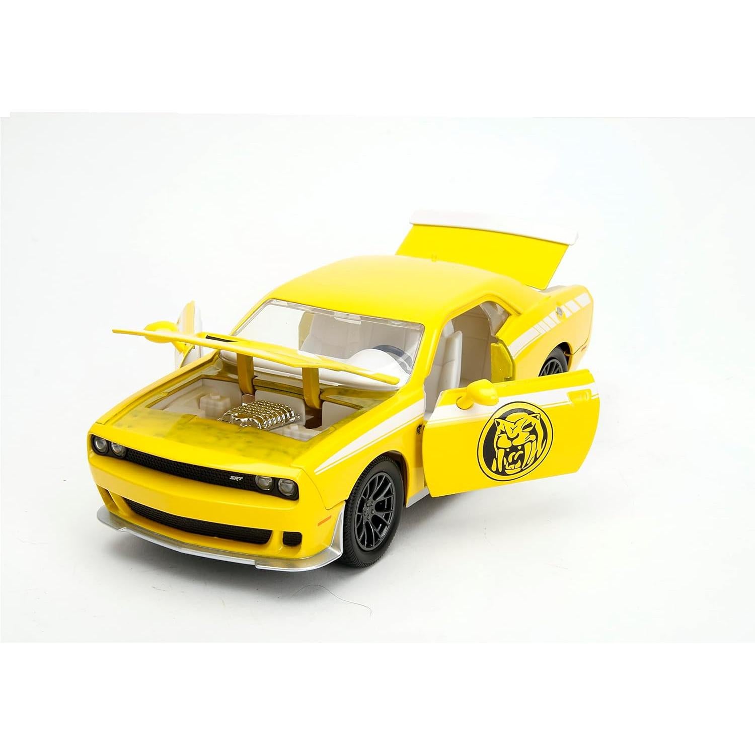 Coche de Fundición Jada 2015 Dodge Challenger SRT Hellcat con Ranger Amarillo