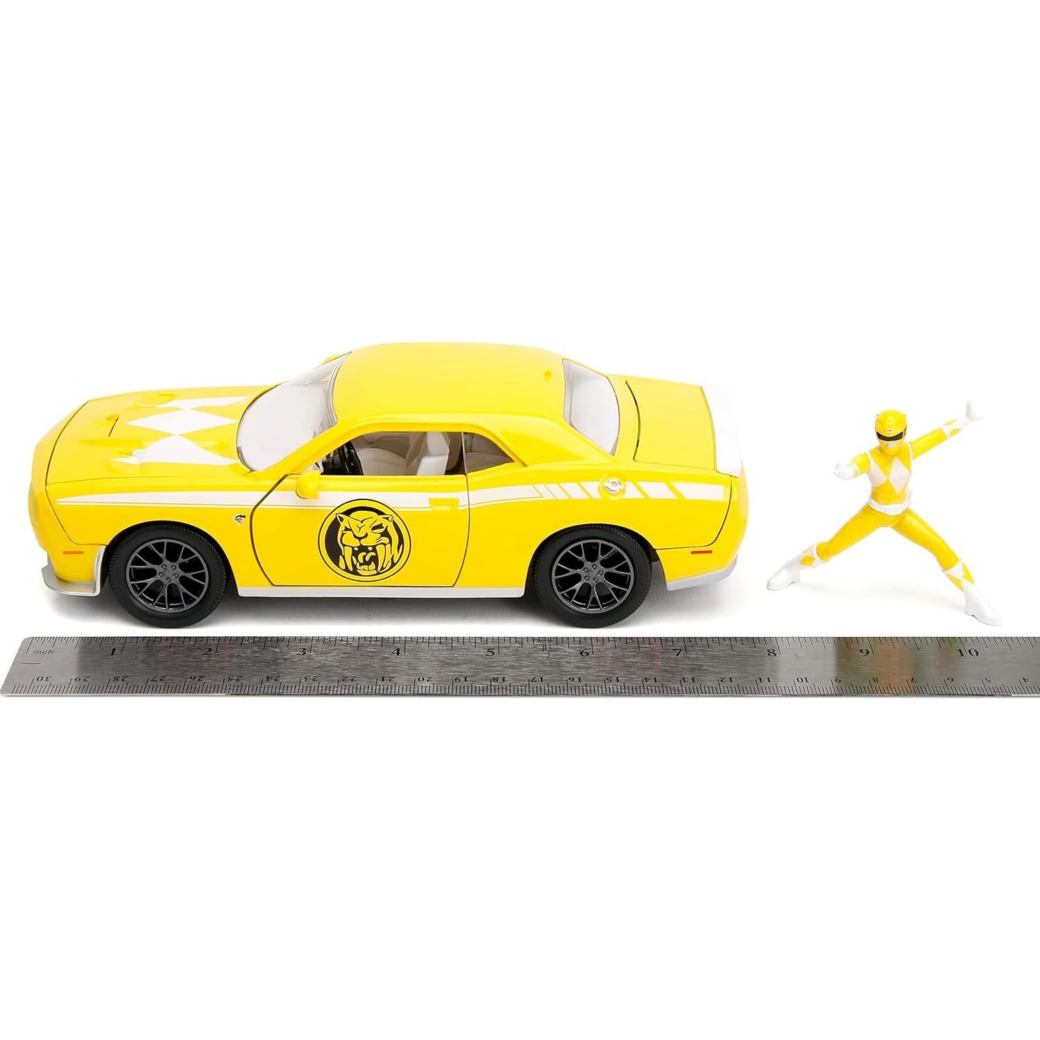 Coche de Fundición Jada 2015 Dodge Challenger SRT Hellcat con Ranger Amarillo