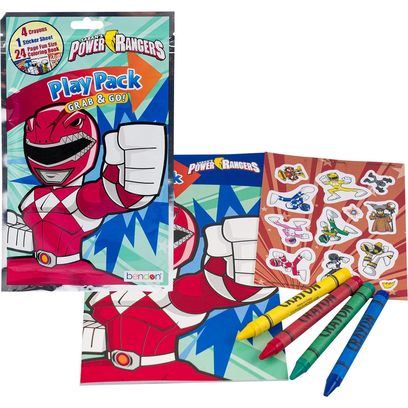 Conjunto de Libros para Colorear Power Rangers - 3 Libros + Stickers