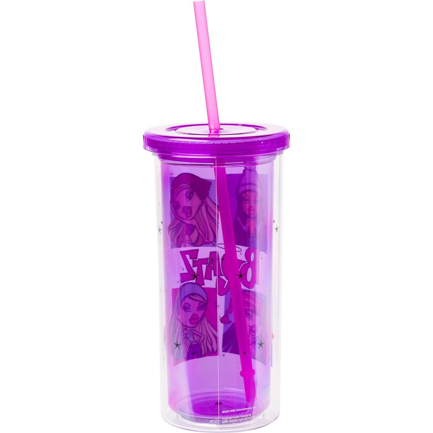 Taza Fría Alta Silver Buffalo Bratz Grid 591 ml con Cloe y amigas