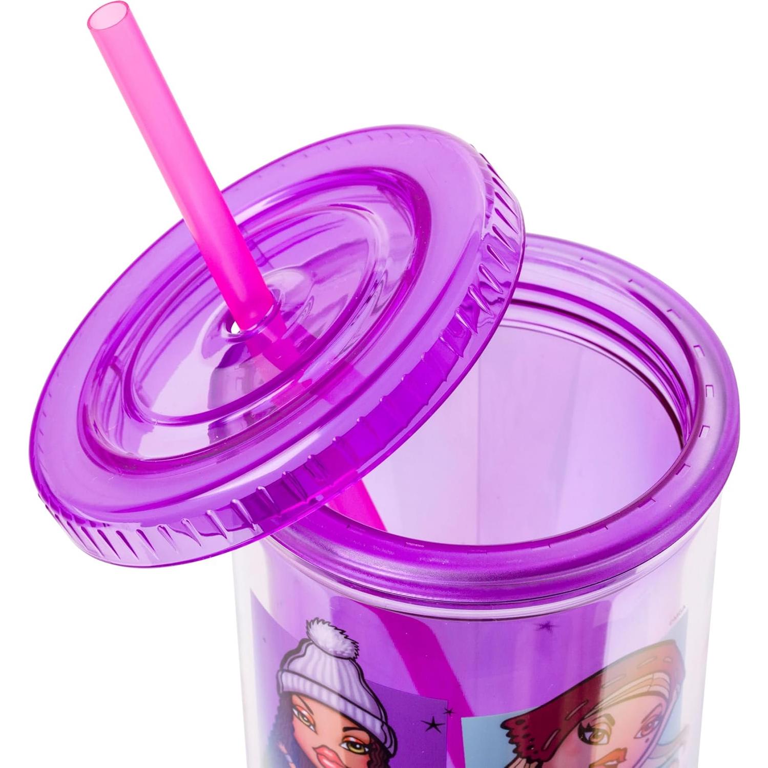 Taza Fría Alta Silver Buffalo Bratz Grid 591 ml con Cloe y amigas