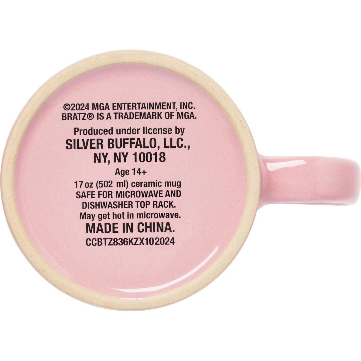 Taza Cerámica Silver Buffalo Bratz 500ml Resistente Cera Rosa