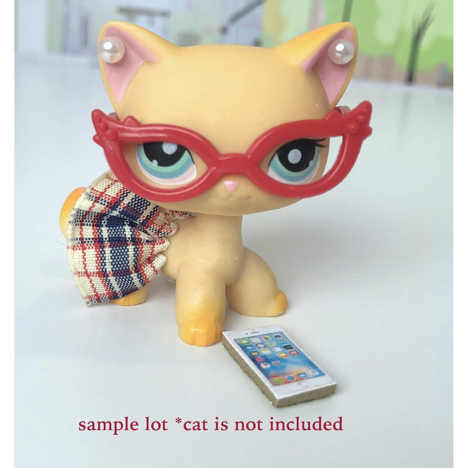 Lote de 4 Accesorios para Gatos - Gafas Nerd, Falda y Más