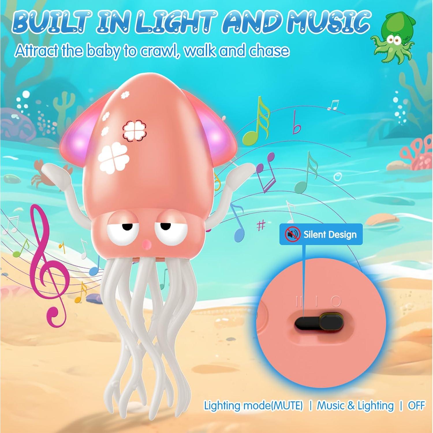 Juguete de Pulpo Bailarín AOTIBO Rosa para Bebés 12-18 Meses