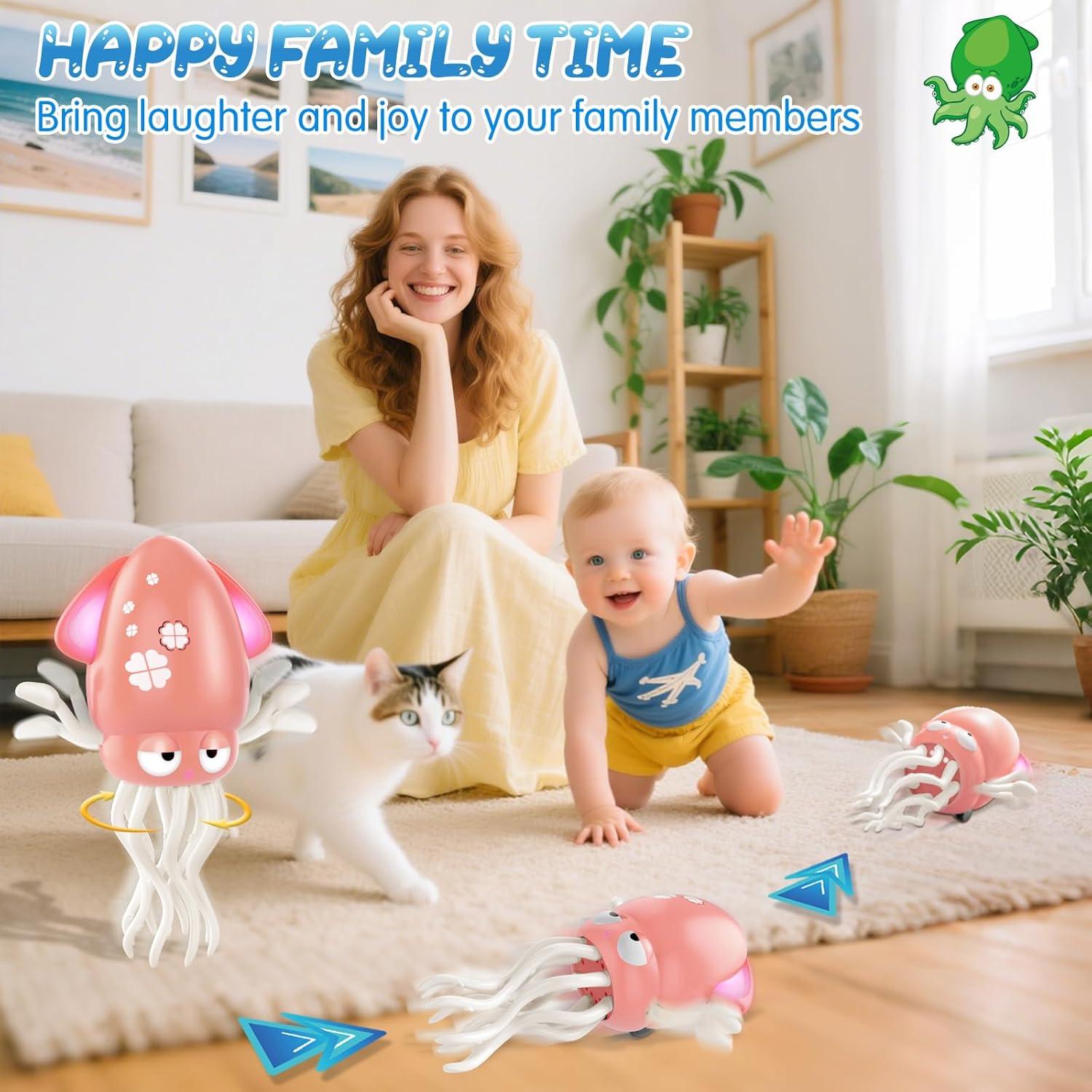 Juguete de Pulpo Bailarín AOTIBO Rosa para Bebés 12-18 Meses