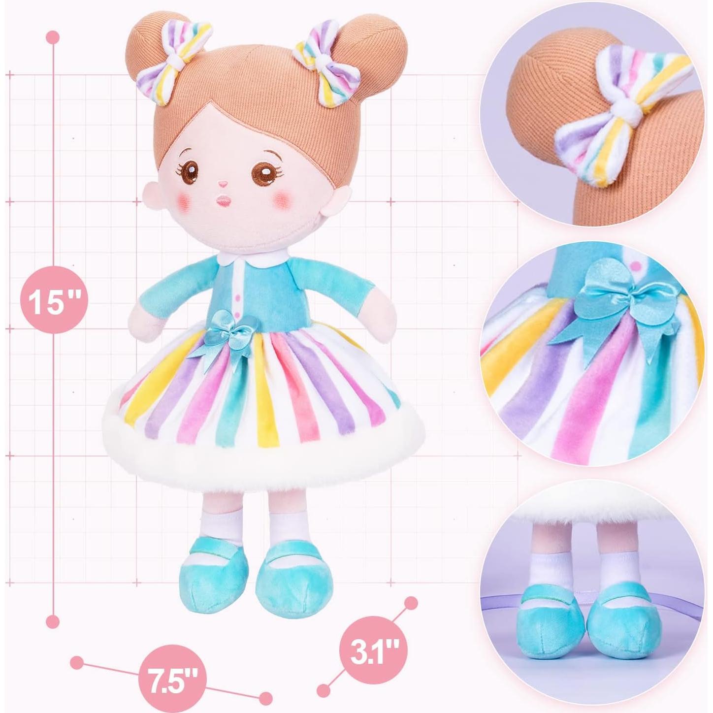 Muñeca de Peluche OUOZZZ Arcoíris 30 cm para Niñas 1 Año