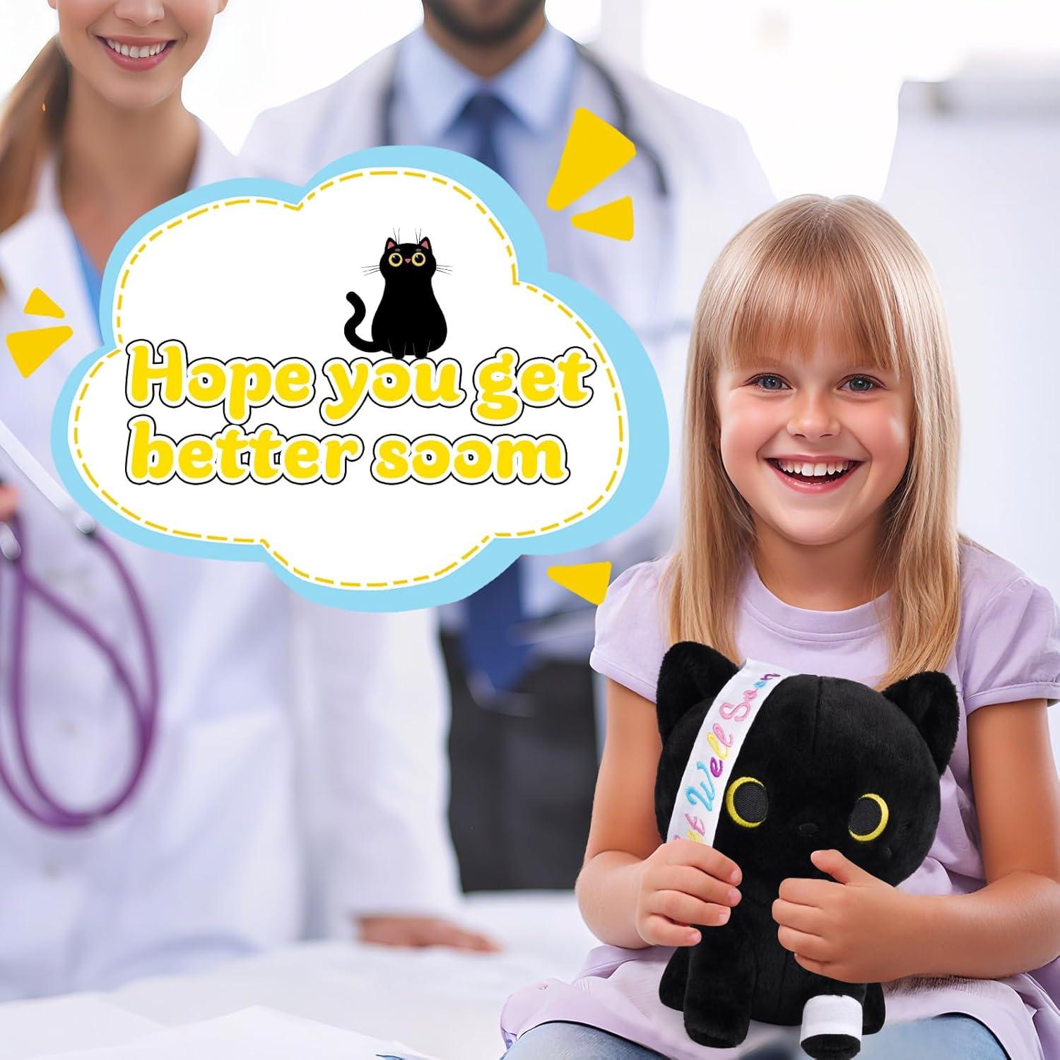 Gato Negro de Peluche Mejorate Pronto 20cm - Regalo Confort