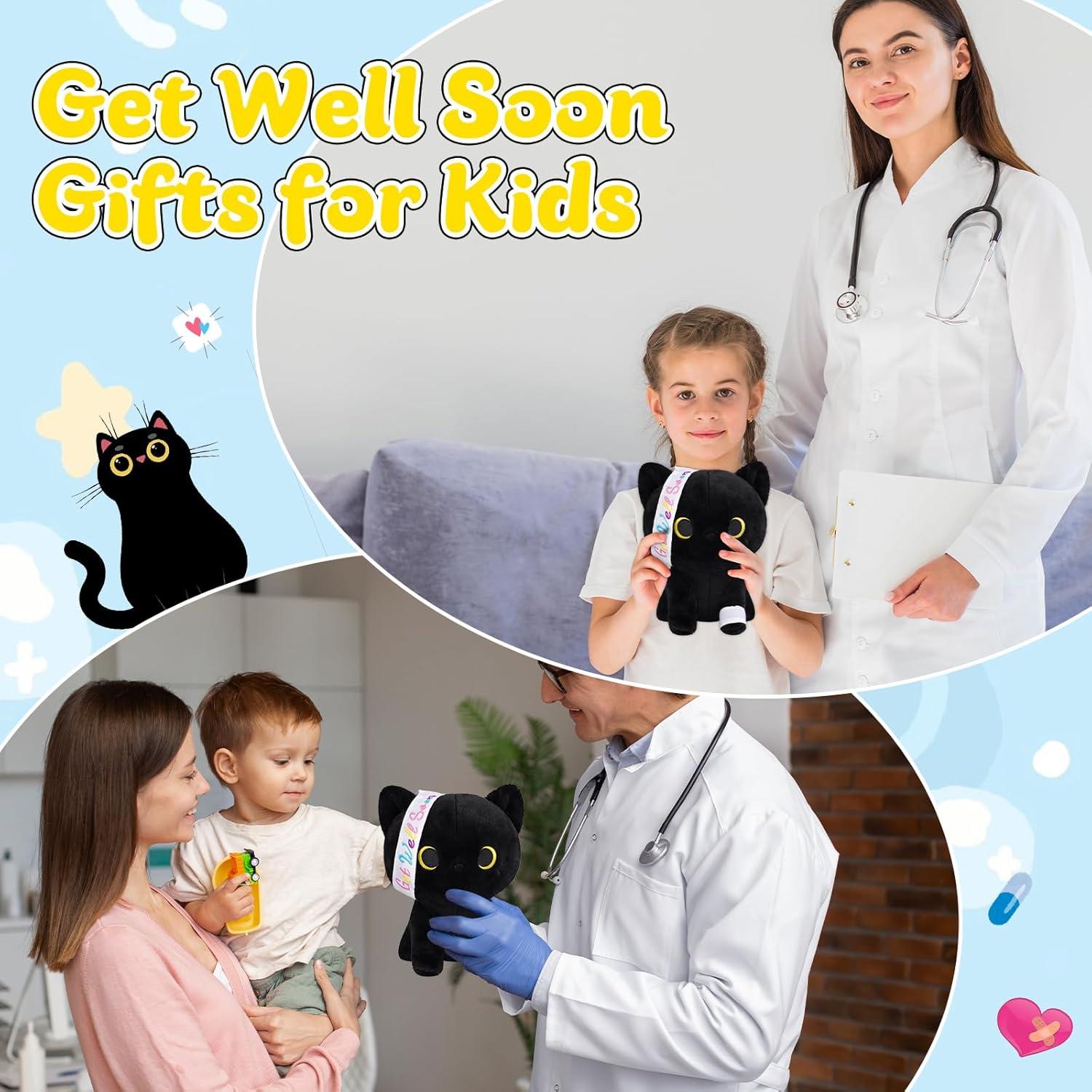 Gato Negro de Peluche Mejorate Pronto 20cm - Regalo Confort