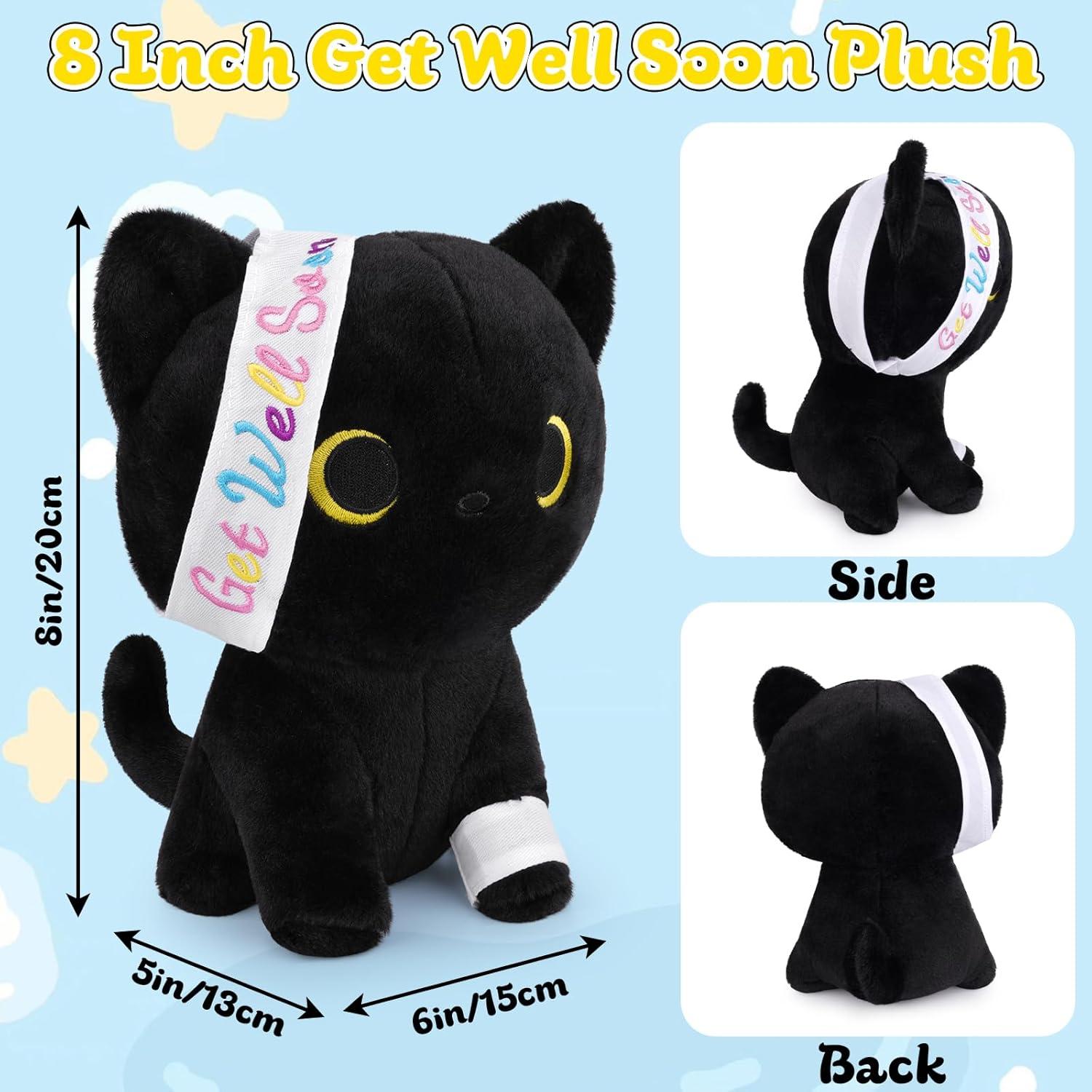 Gato Negro de Peluche Mejorate Pronto 20cm - Regalo Confort