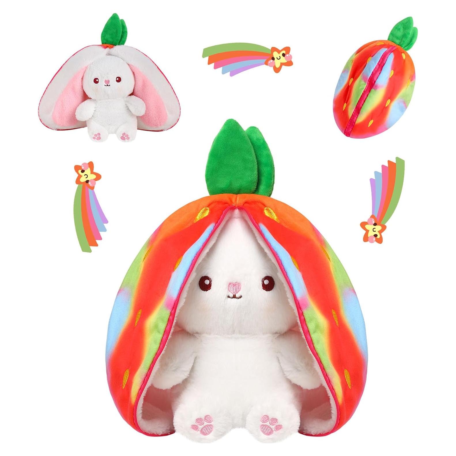 Conejo de Peluche Arcoíris MIAODAM 17.78 cm Suave y Cambiable