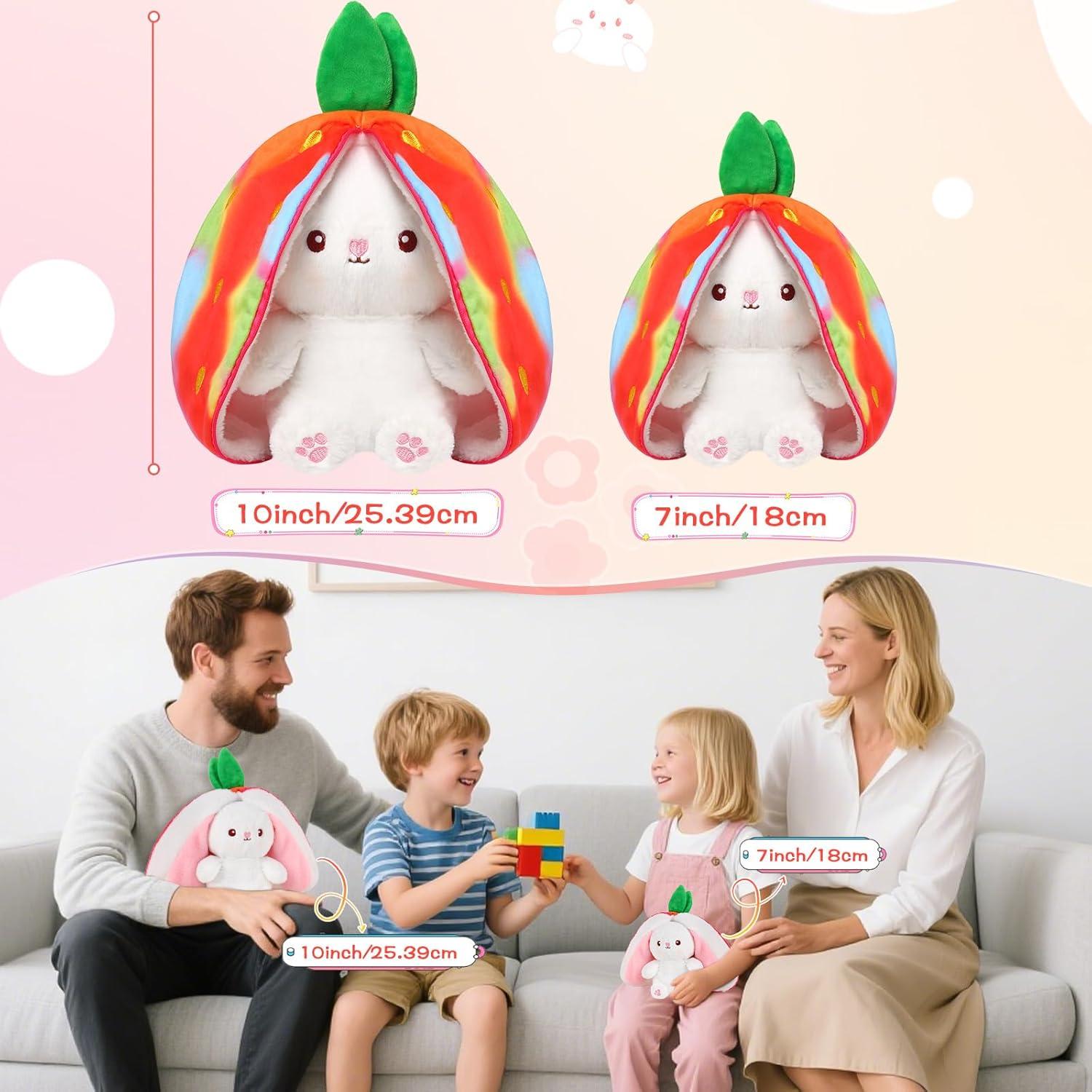 Conejo de Peluche Arcoíris MIAODAM 17.78 cm Suave y Cambiable