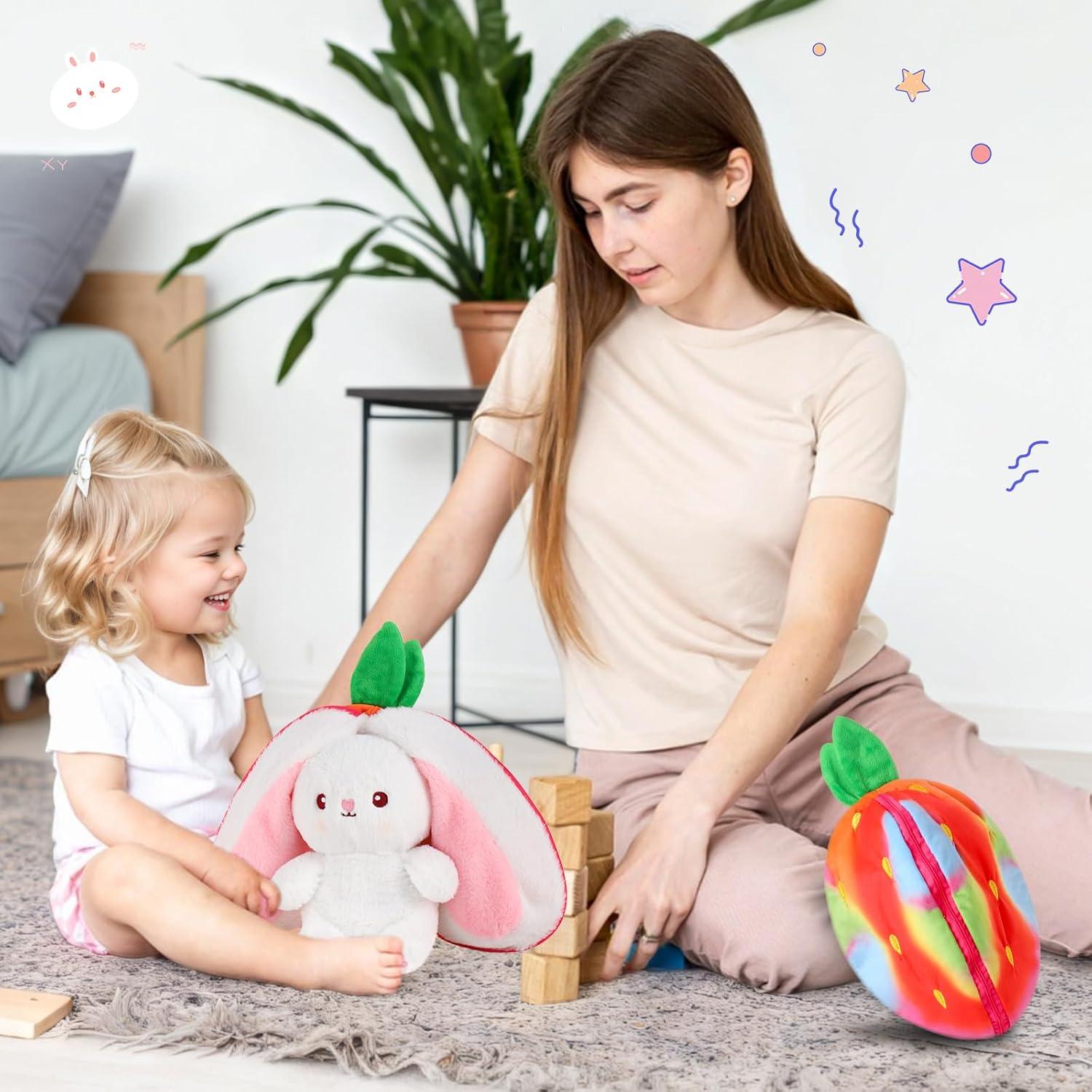 Conejo de Peluche Arcoíris MIAODAM 17.78 cm Suave y Cambiable