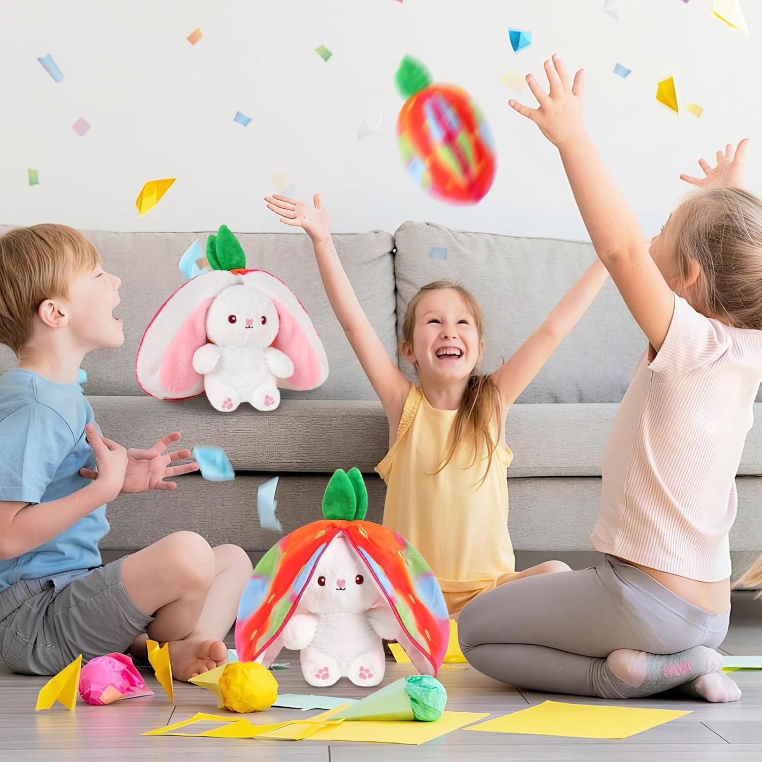 Conejo de Peluche Arcoíris MIAODAM 17.78 cm Suave y Cambiable