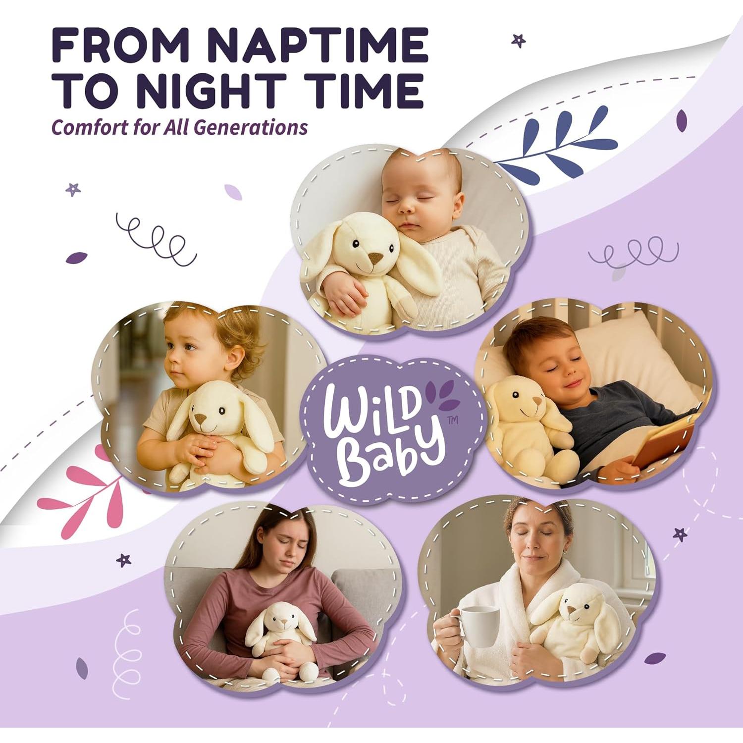 Peluche Conejo Calentable WILD BABY - 286g, 20x8x25cm