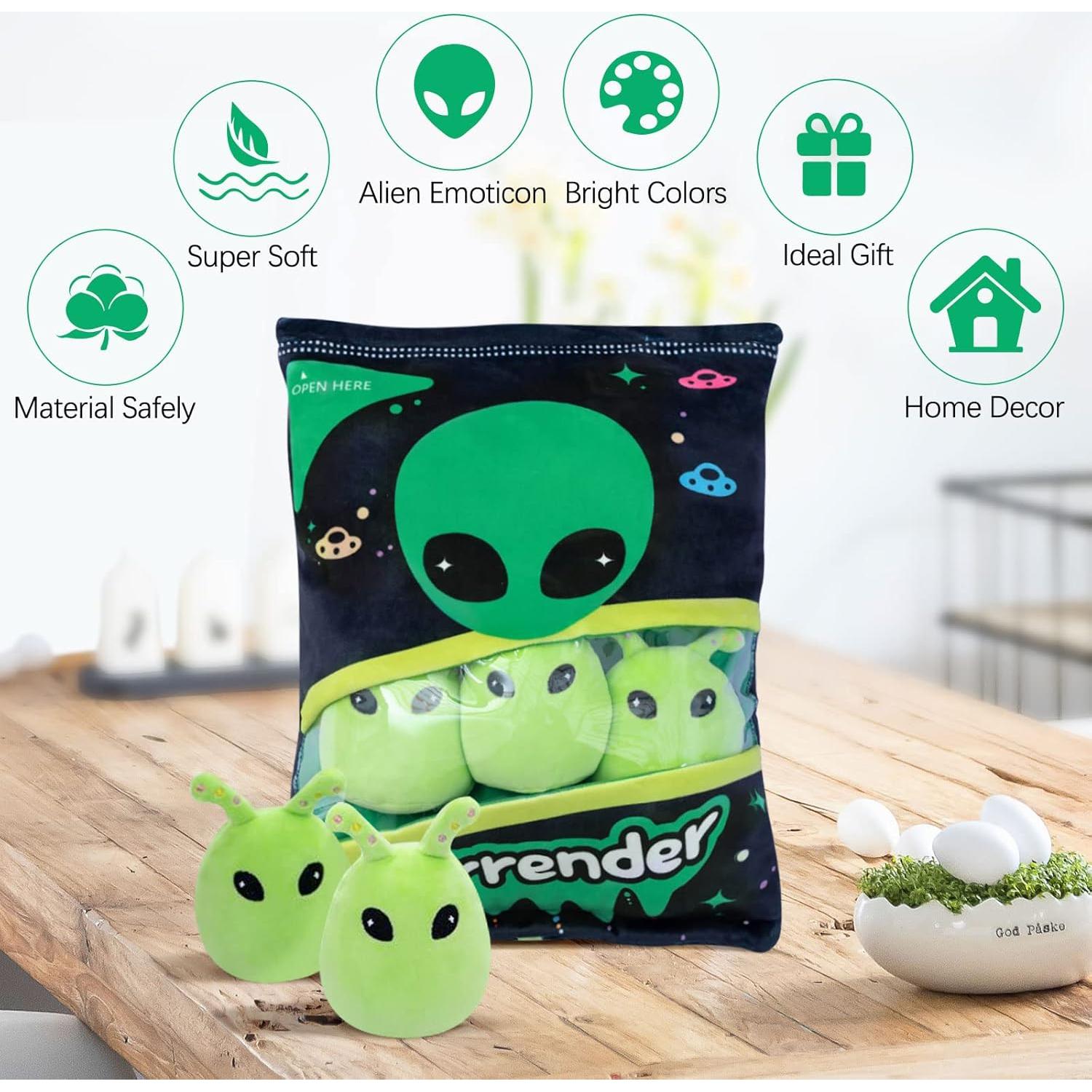 Almohada de Juguetes de Peluche Alienígenas Nenalayo Verde