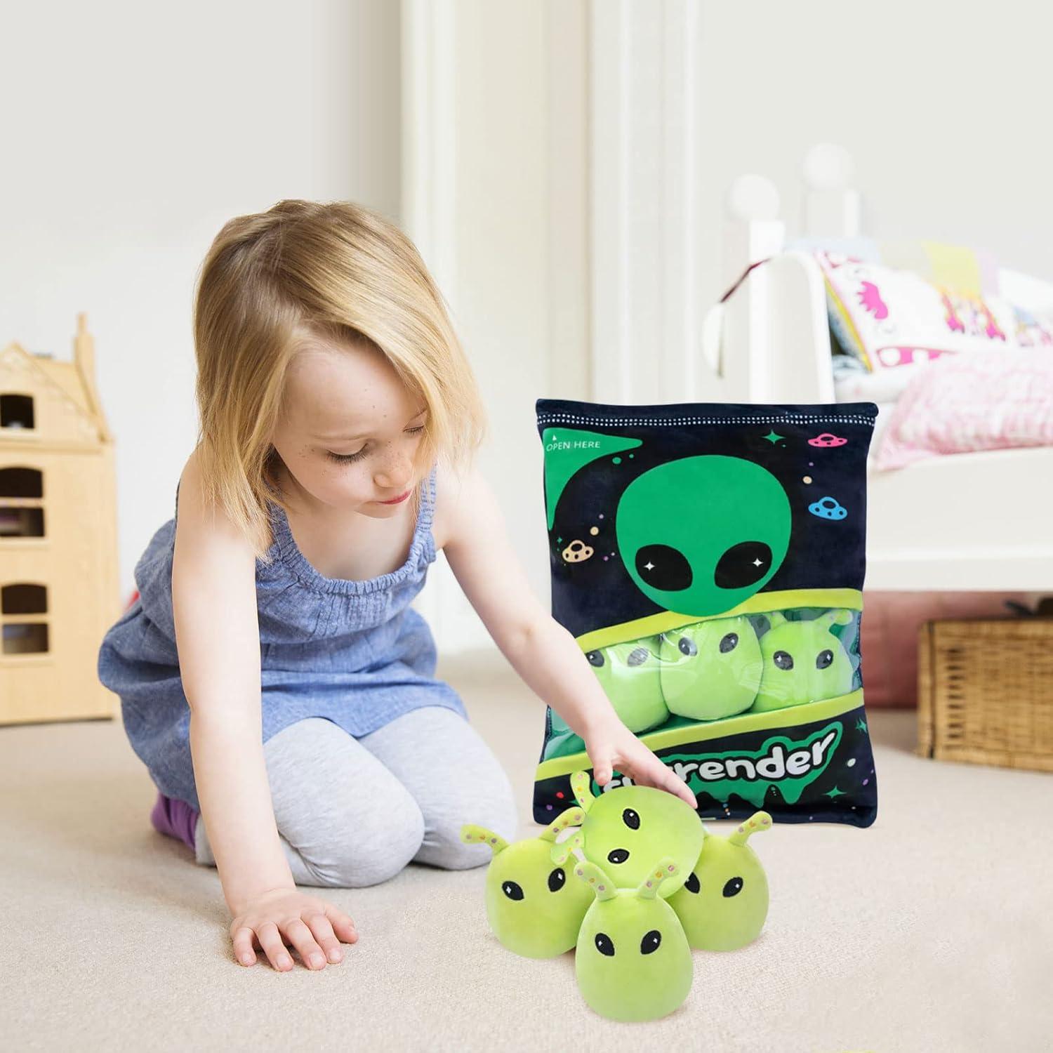 Almohada de Juguetes de Peluche Alienígenas Nenalayo Verde