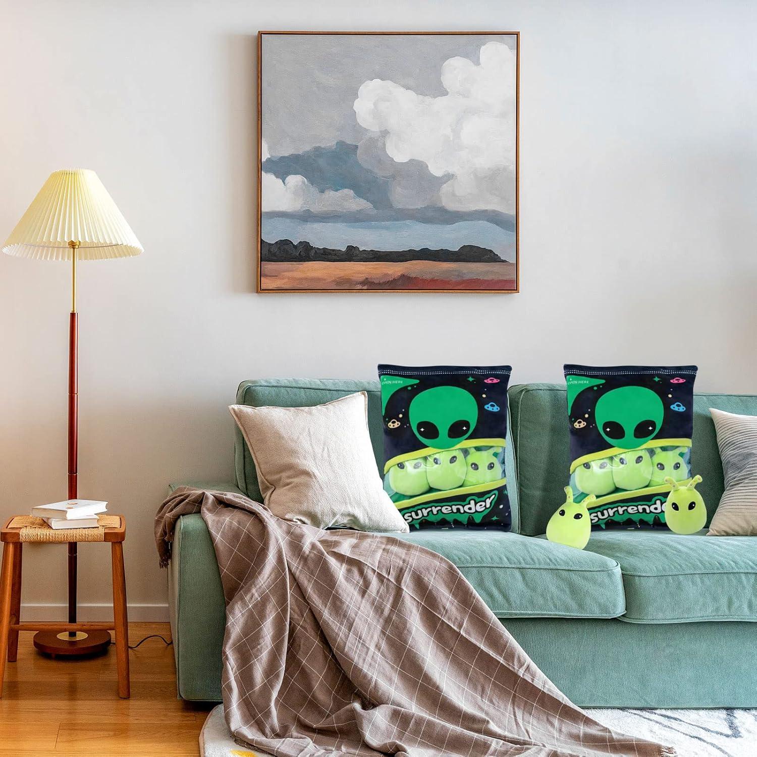 Almohada de Juguetes de Peluche Alienígenas Nenalayo Verde