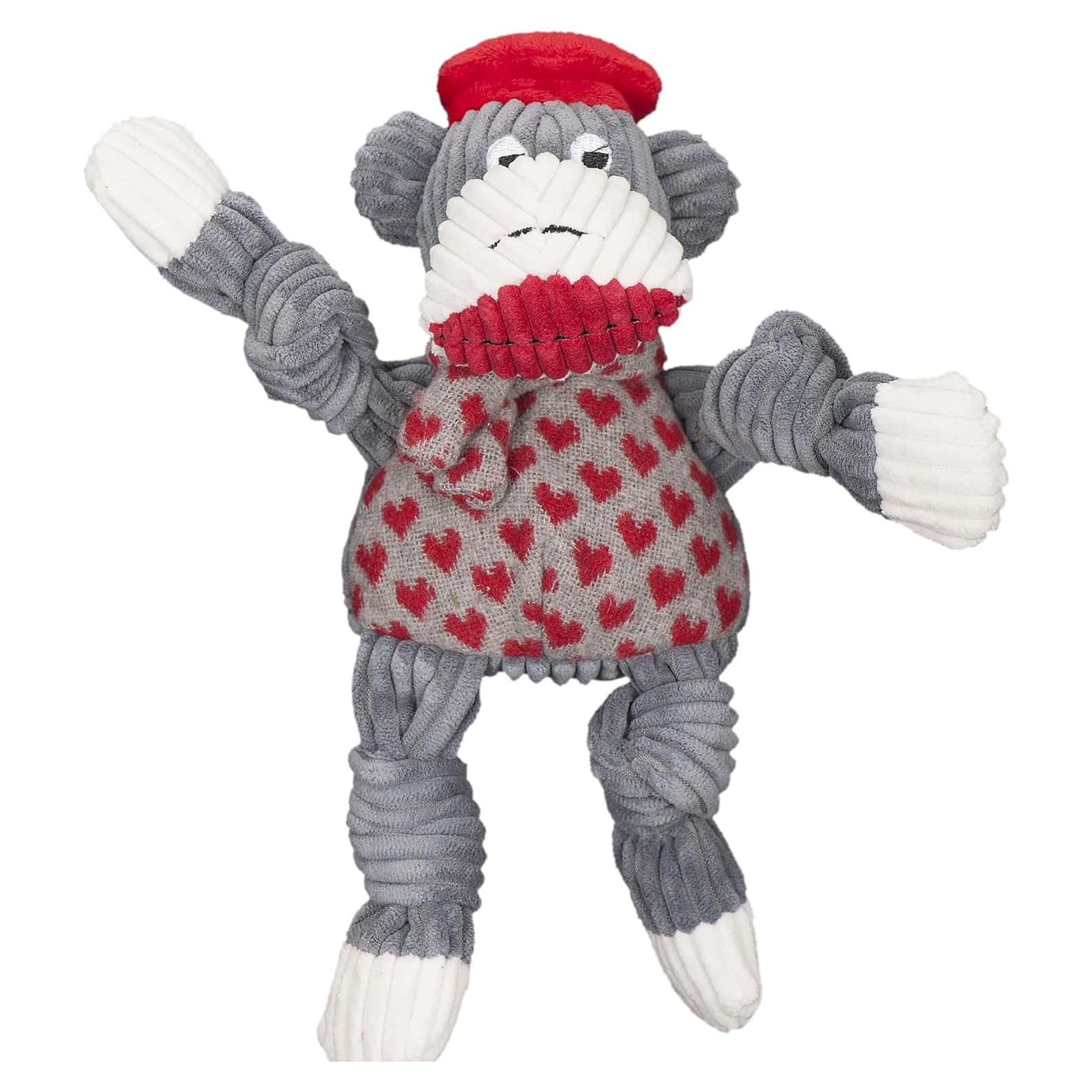 HuggleHounds Knottie Plush Dog Toy - Dog Stuffed Animal Toy, Squeaky Puppy Toys, for Small, Medium & Large Dogs, Durable Plush to Keep Them Busy - Jean Claude, Large