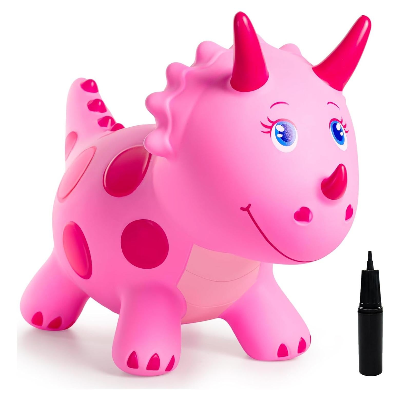 Juguete Saltarín Dinosaurio Triceratops Rosa EVERICH 1.85kg