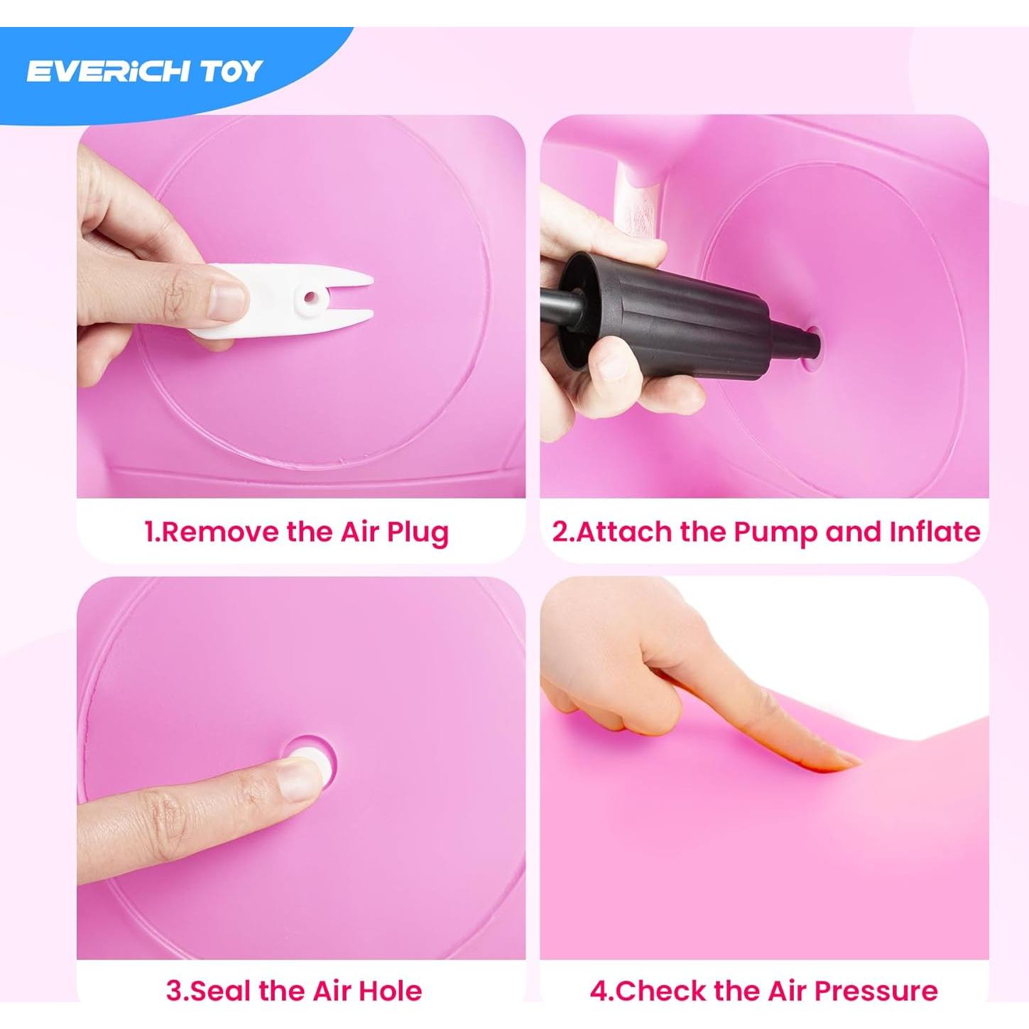 Juguete Saltarín Dinosaurio Triceratops Rosa EVERICH 1.85kg