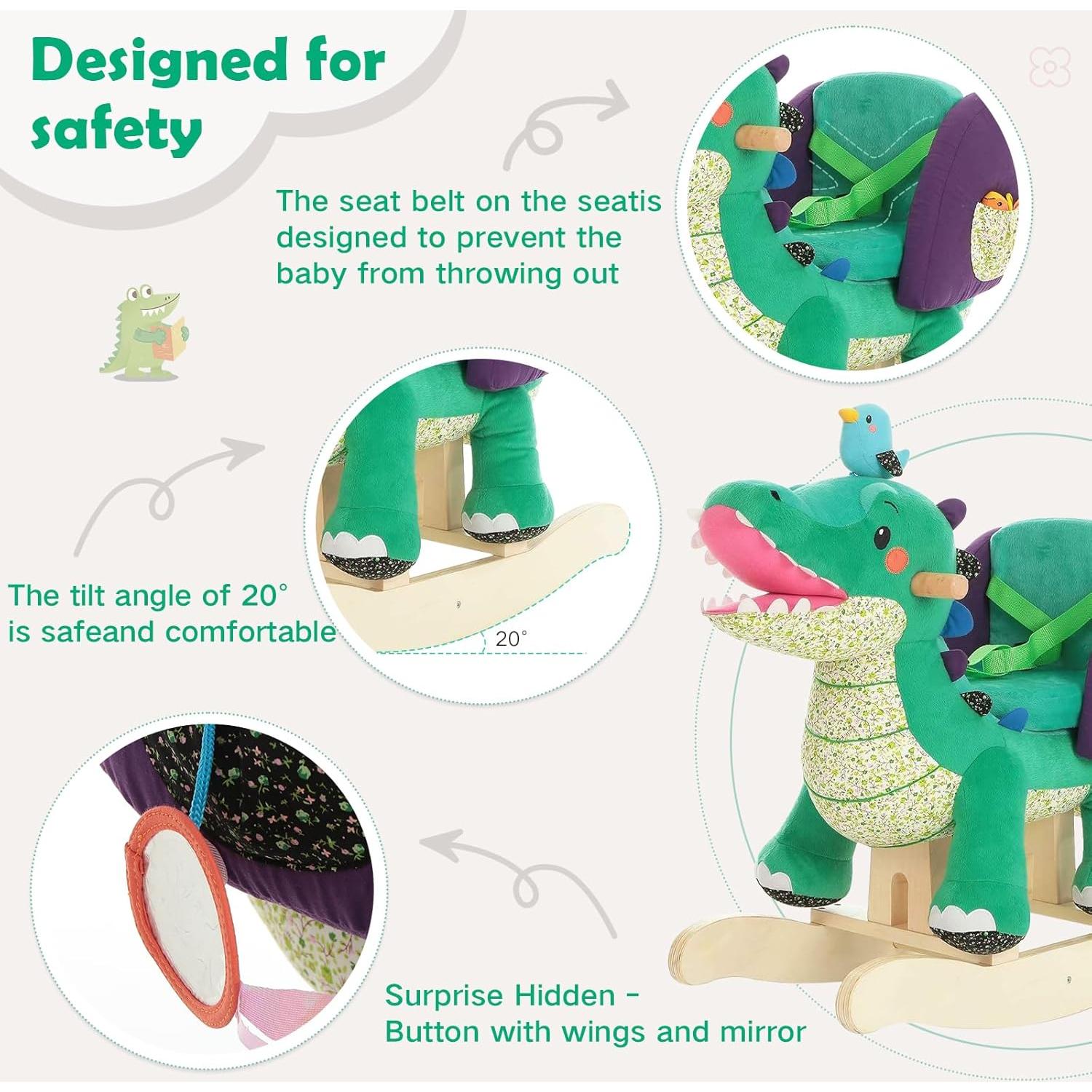 Juguete Balancín Cocodrilo de Peluche Labebe 70x34x59cm