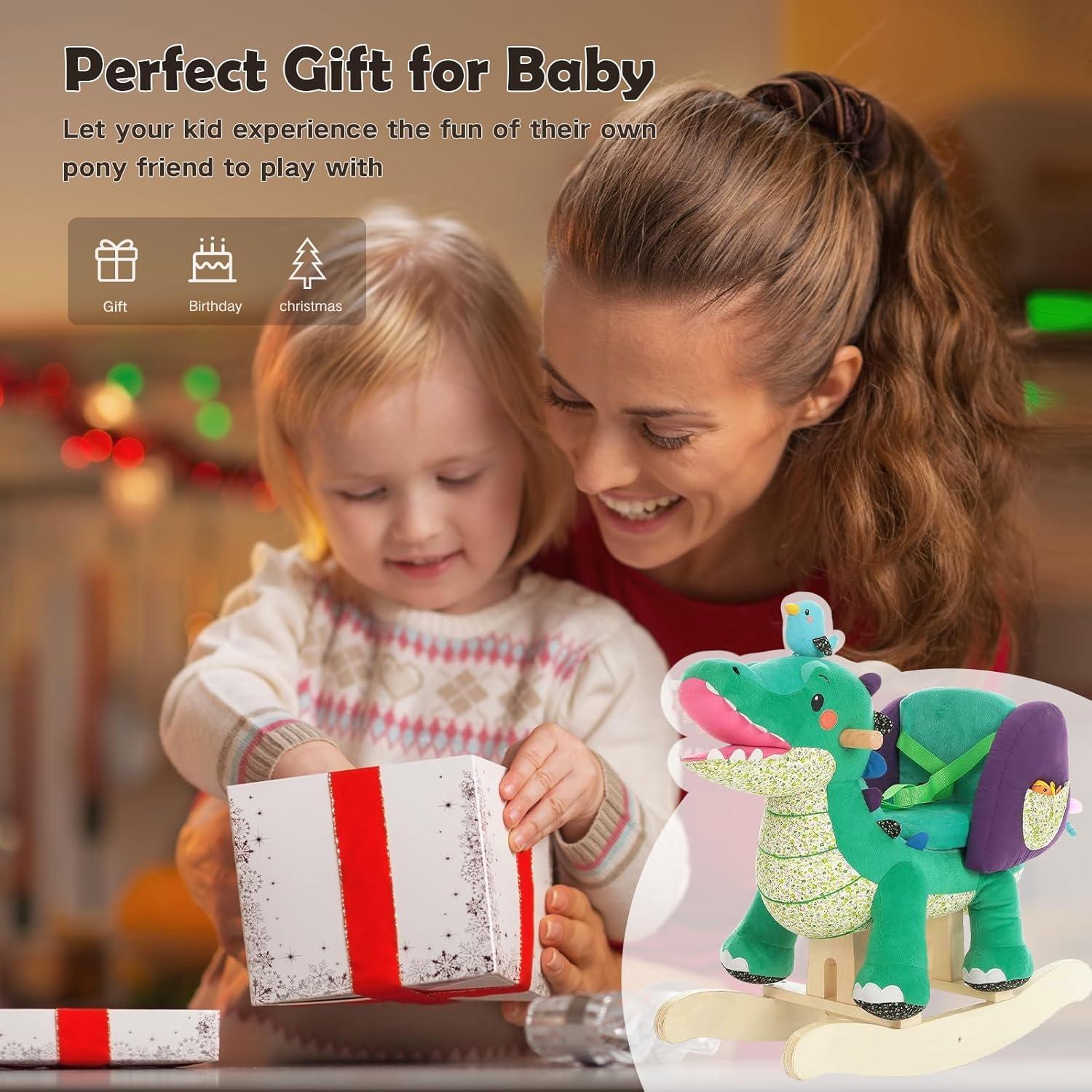 Juguete Balancín Cocodrilo de Peluche Labebe 70x34x59cm