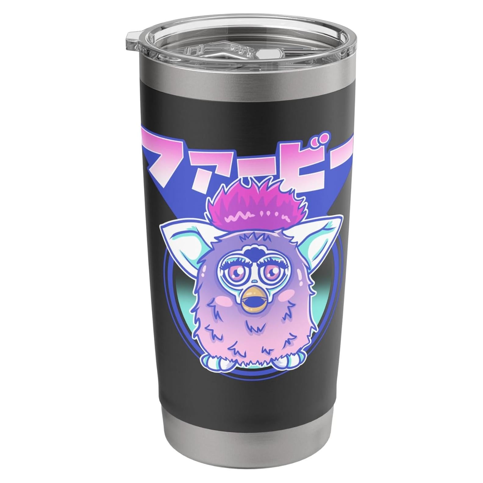 Vaso Térmico Furby Retro 20 Onzas Acero Inoxidable Negro