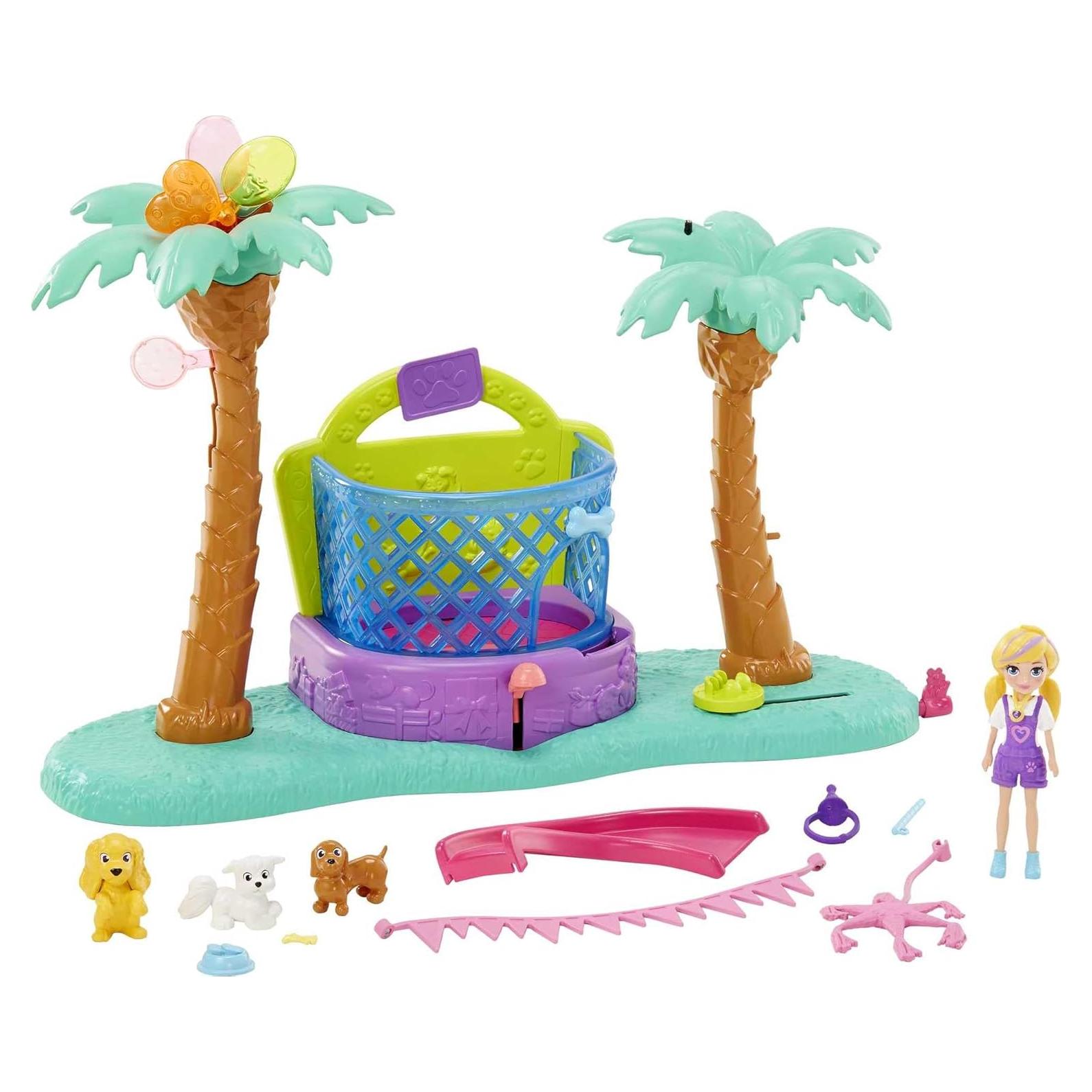 Juego Polly Pocket Parque de Perros con Muñeca y Mascotas